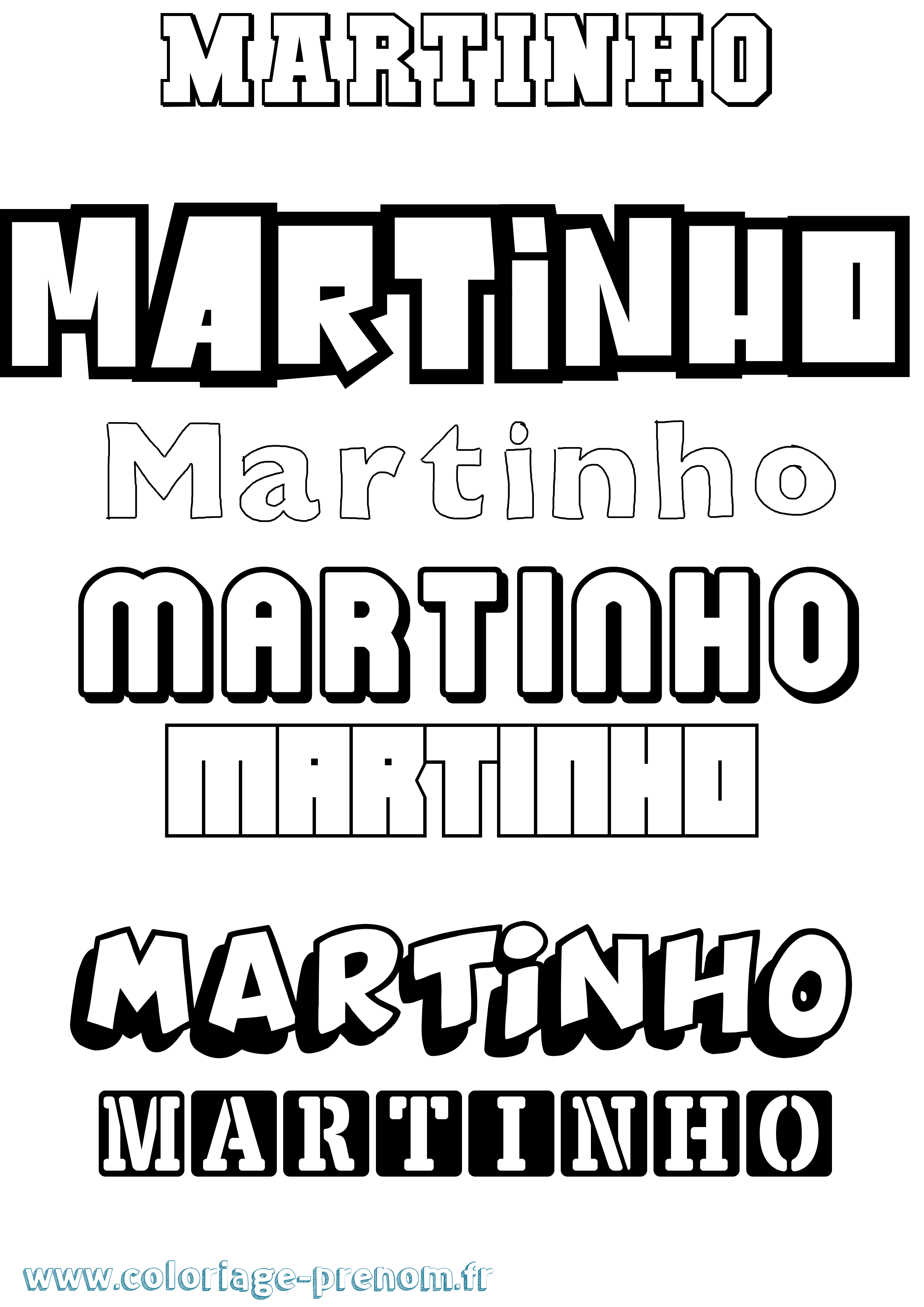 Coloriage prénom Martinho Simple