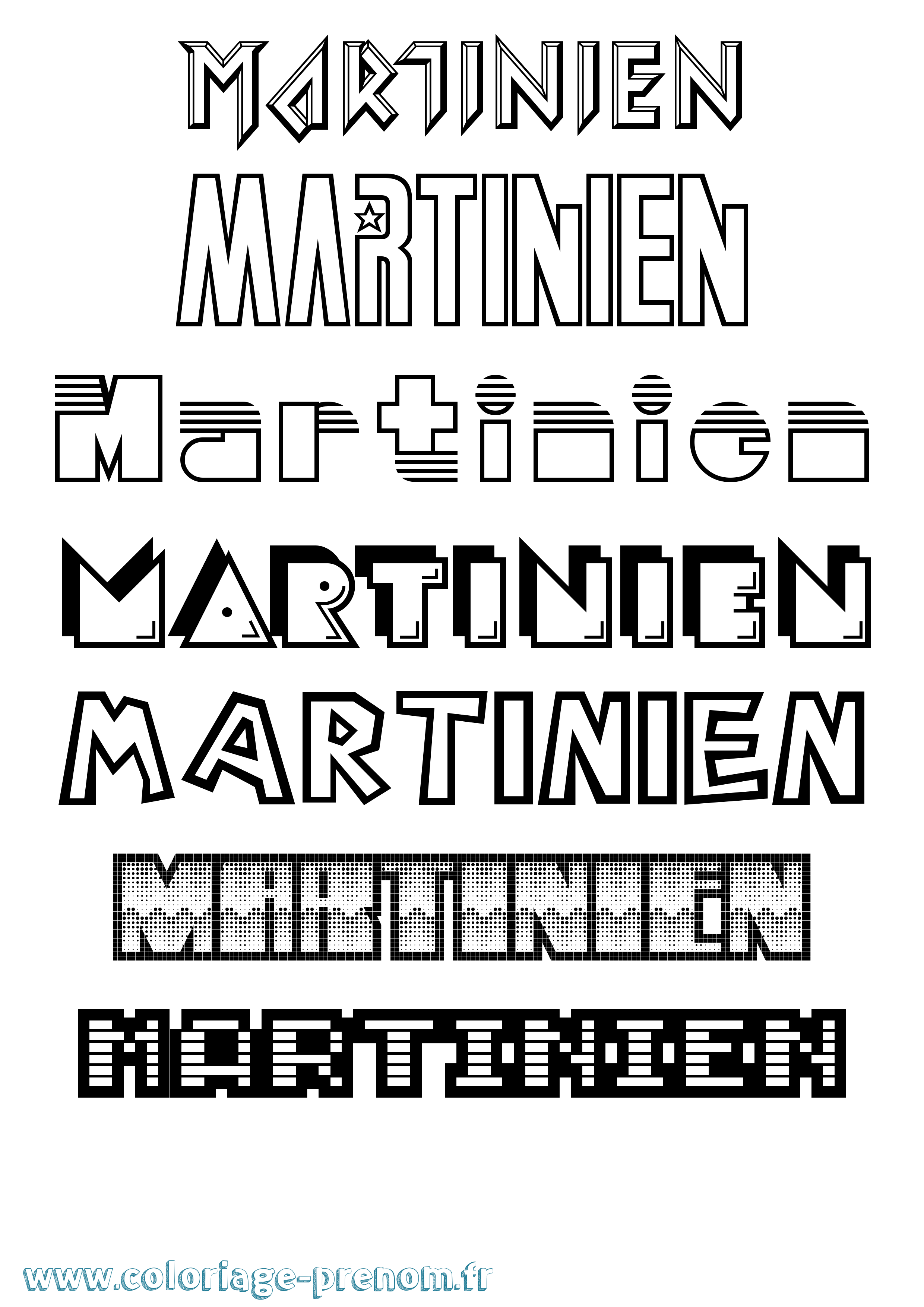 Coloriage prénom Martinien Jeux Vidéos