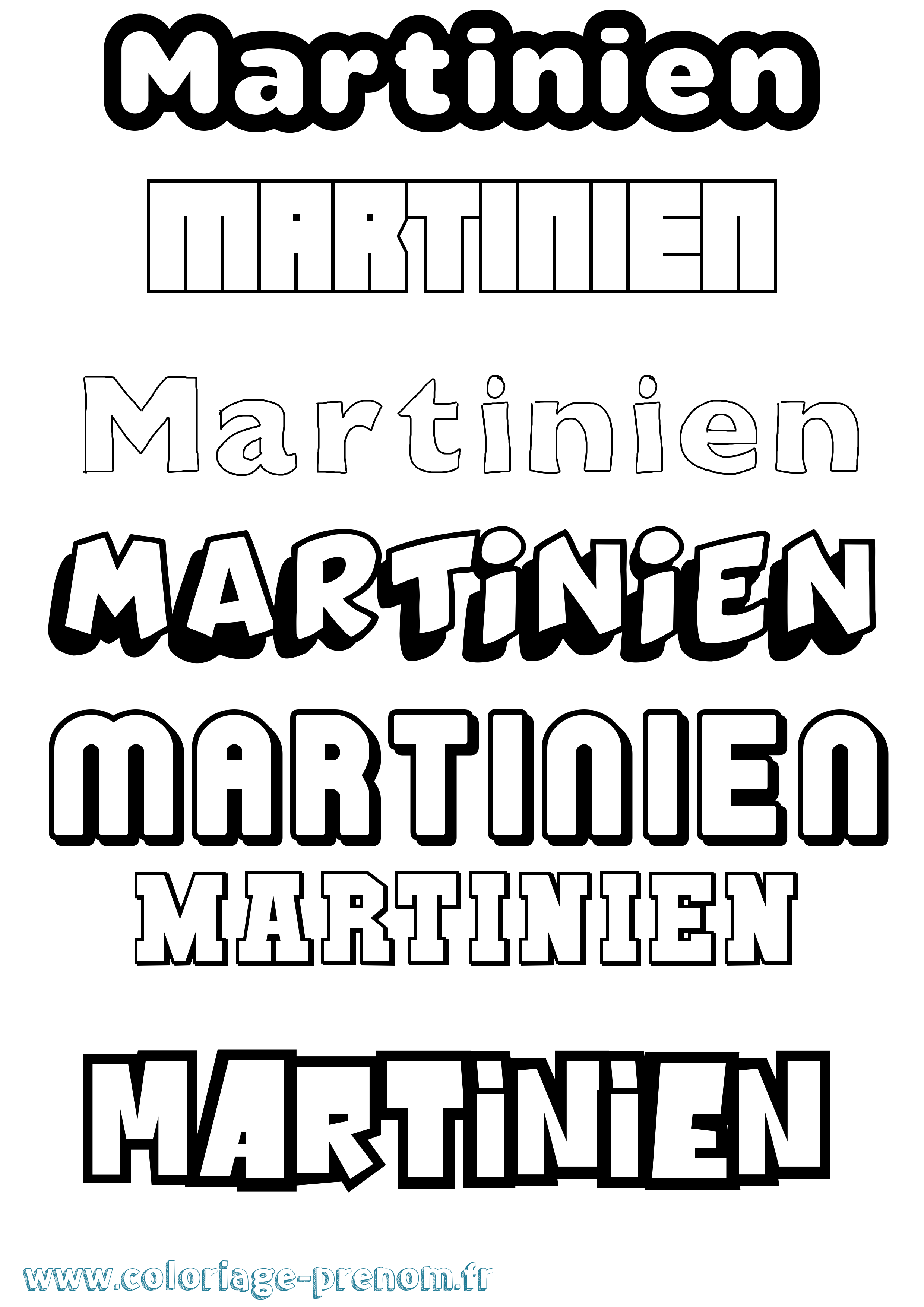 Coloriage prénom Martinien Simple