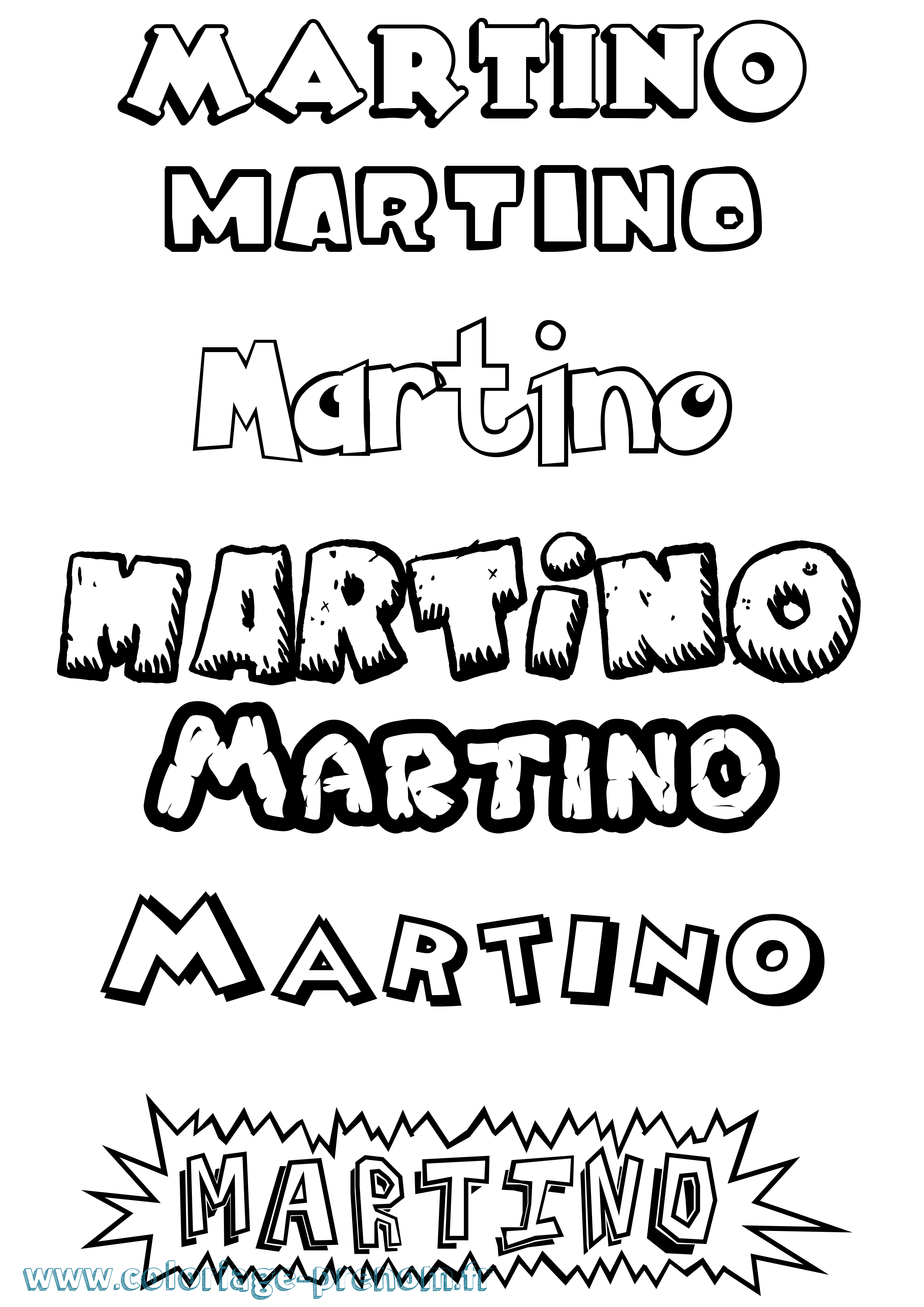 Coloriage prénom Martino Dessin Animé