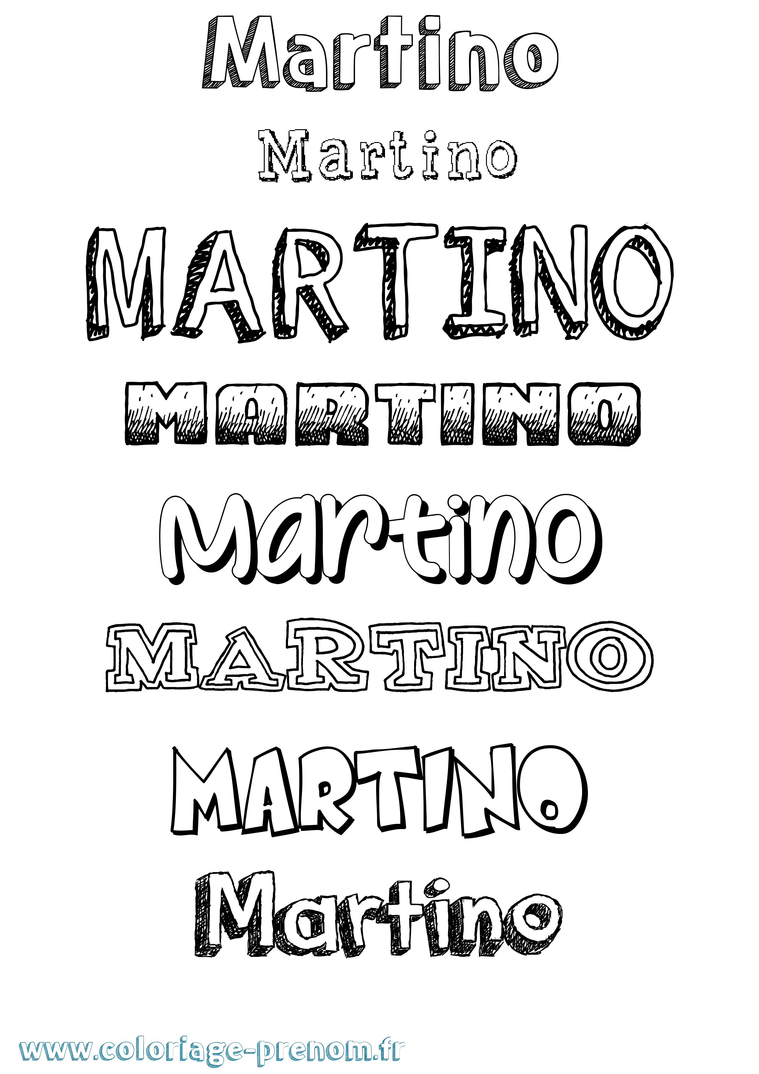 Coloriage prénom Martino Dessiné