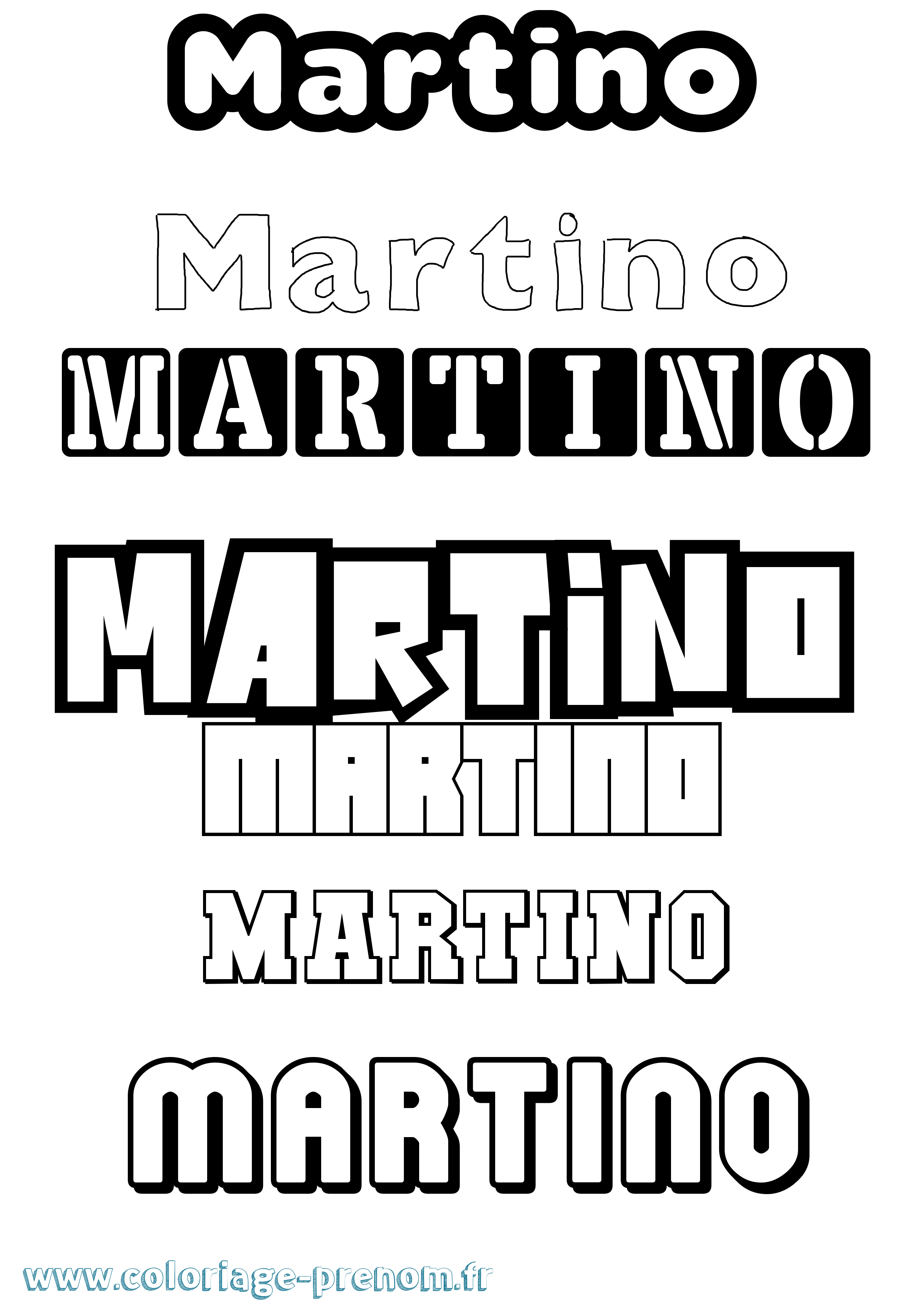 Coloriage prénom Martino Simple