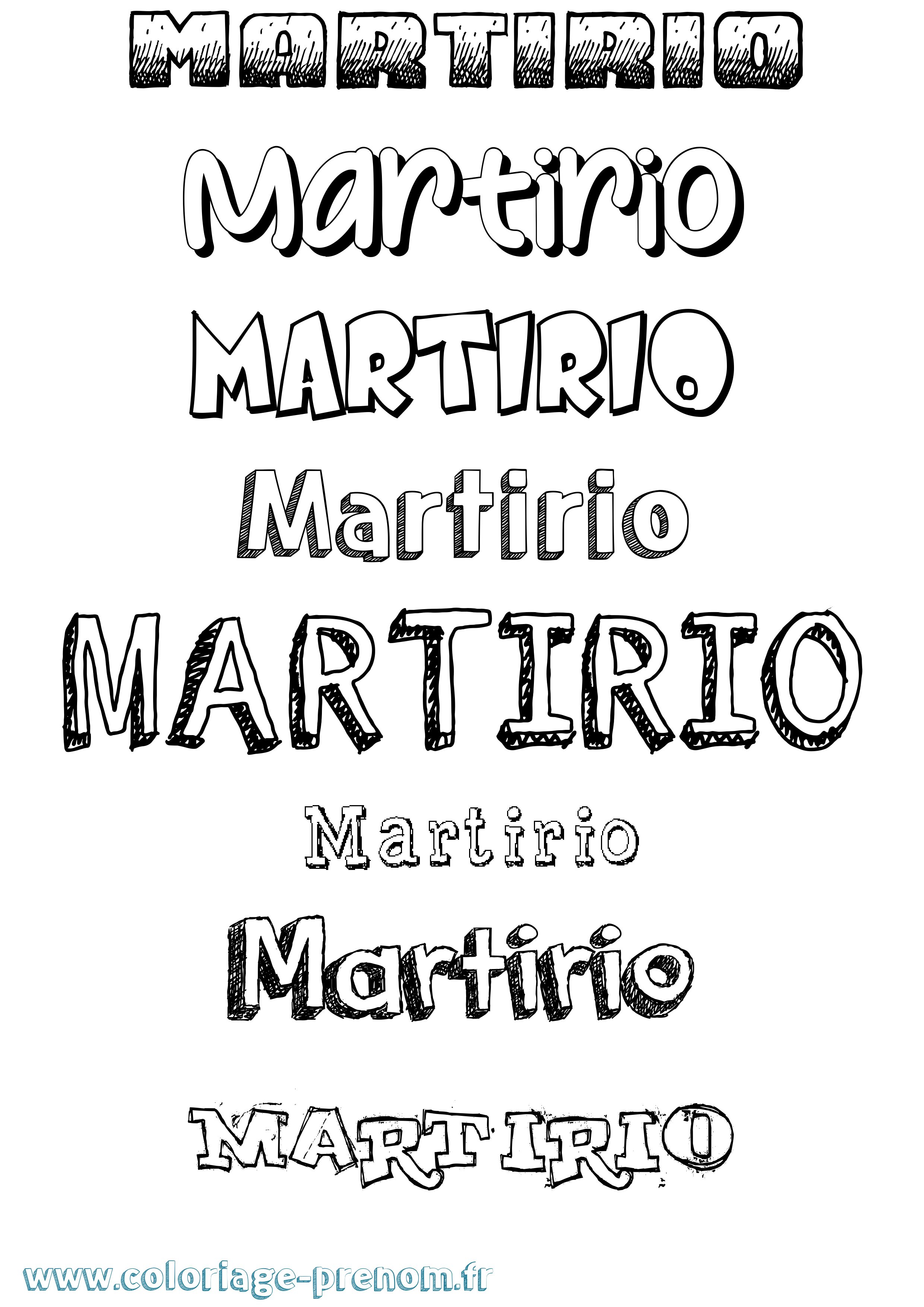 Coloriage prénom Martirio Dessiné