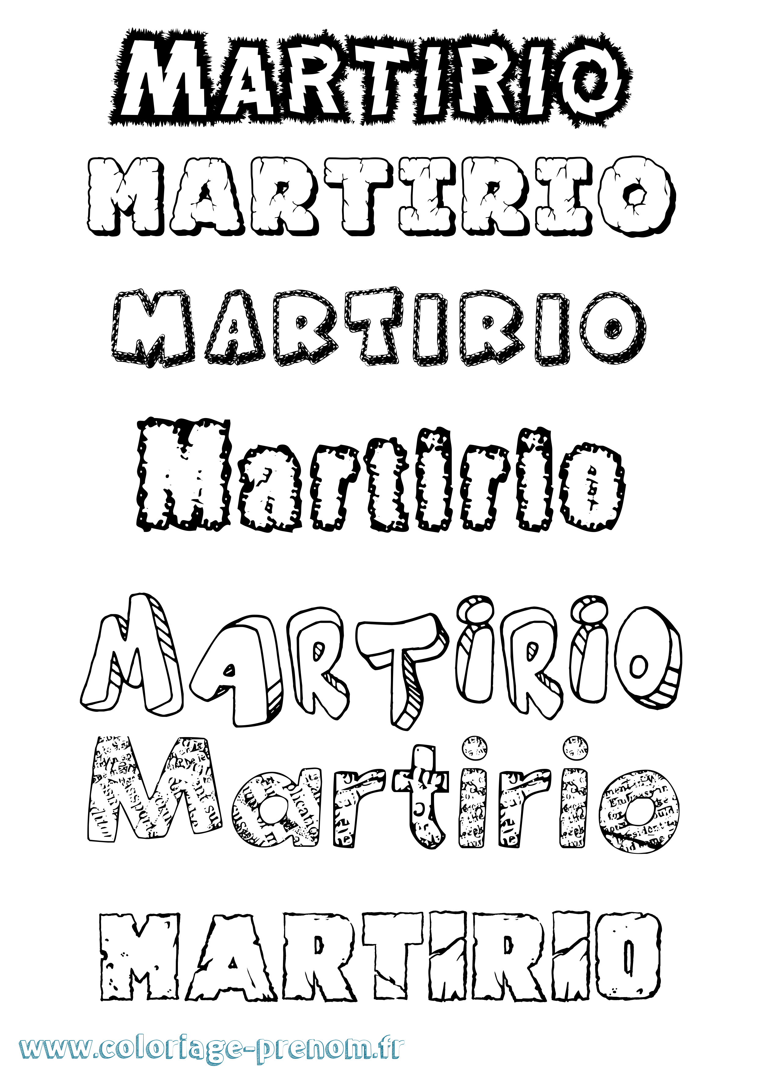 Coloriage prénom Martirio Destructuré