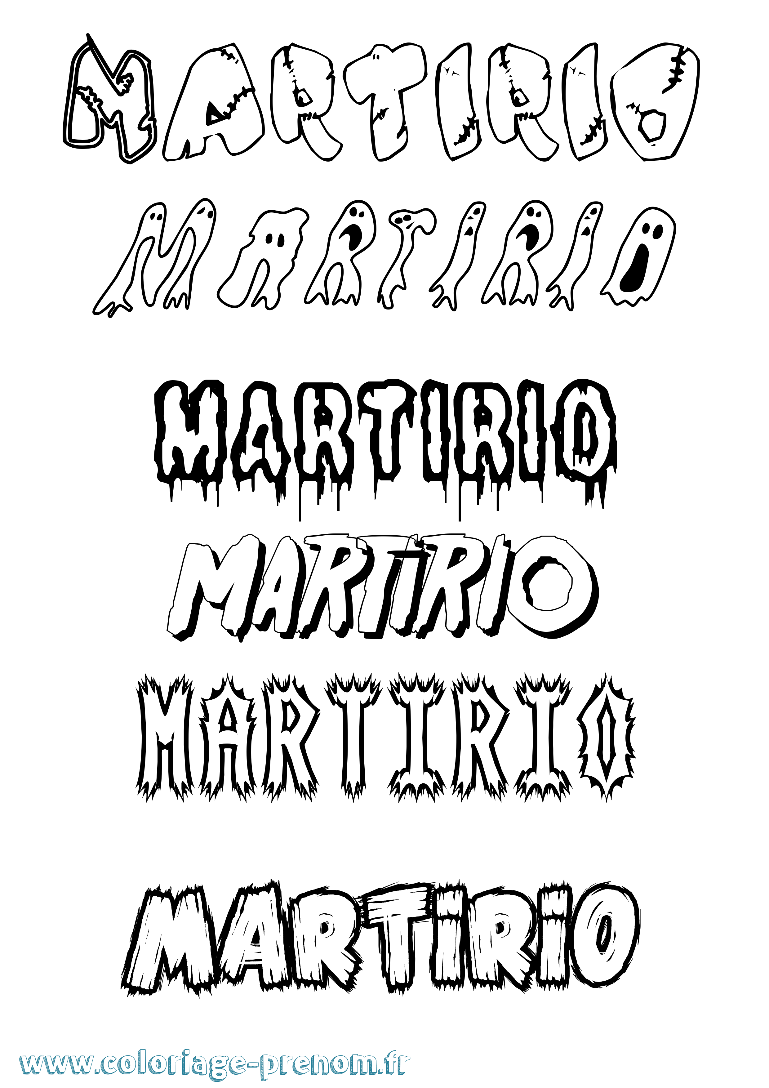 Coloriage prénom Martirio Frisson