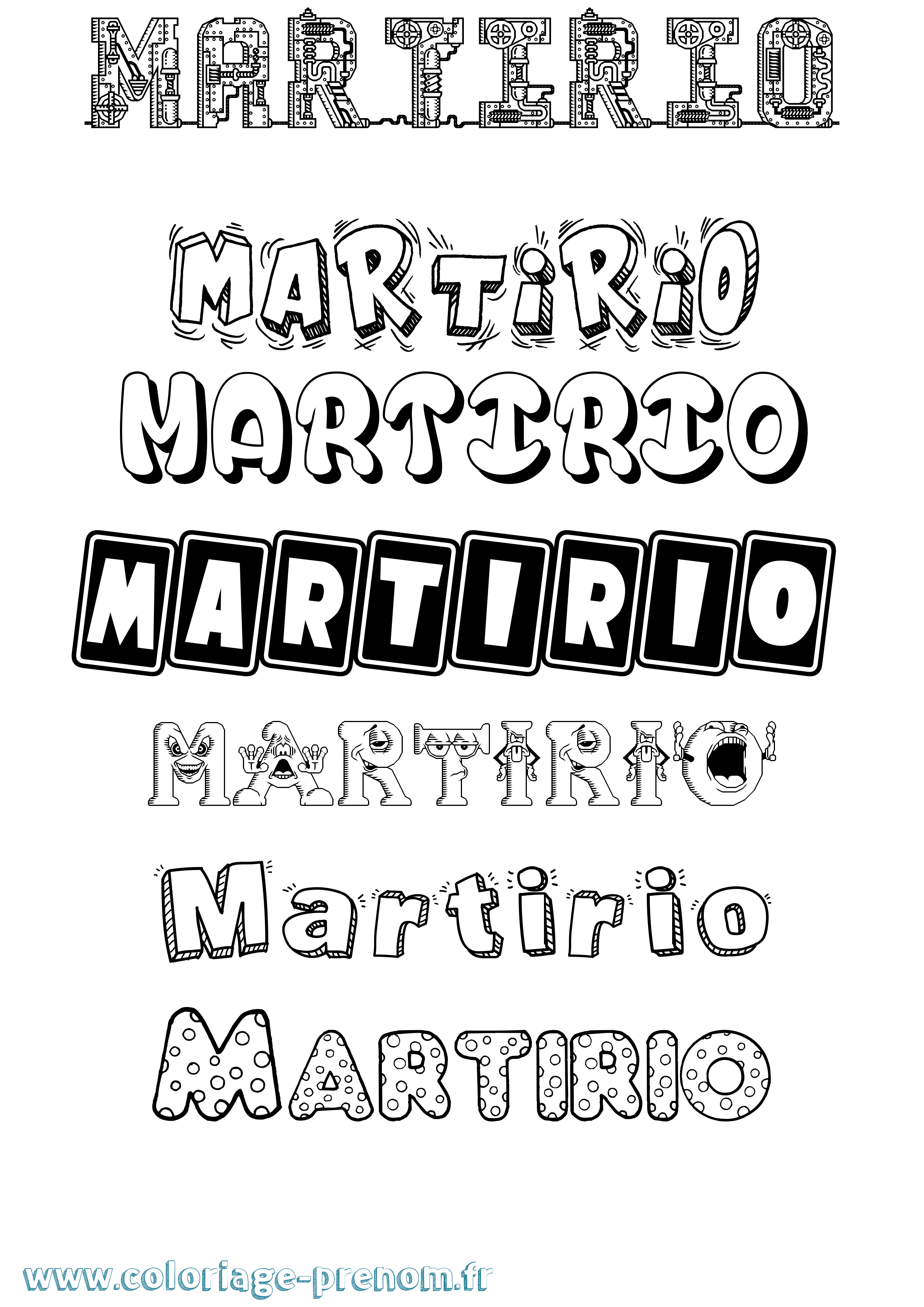 Coloriage prénom Martirio Fun