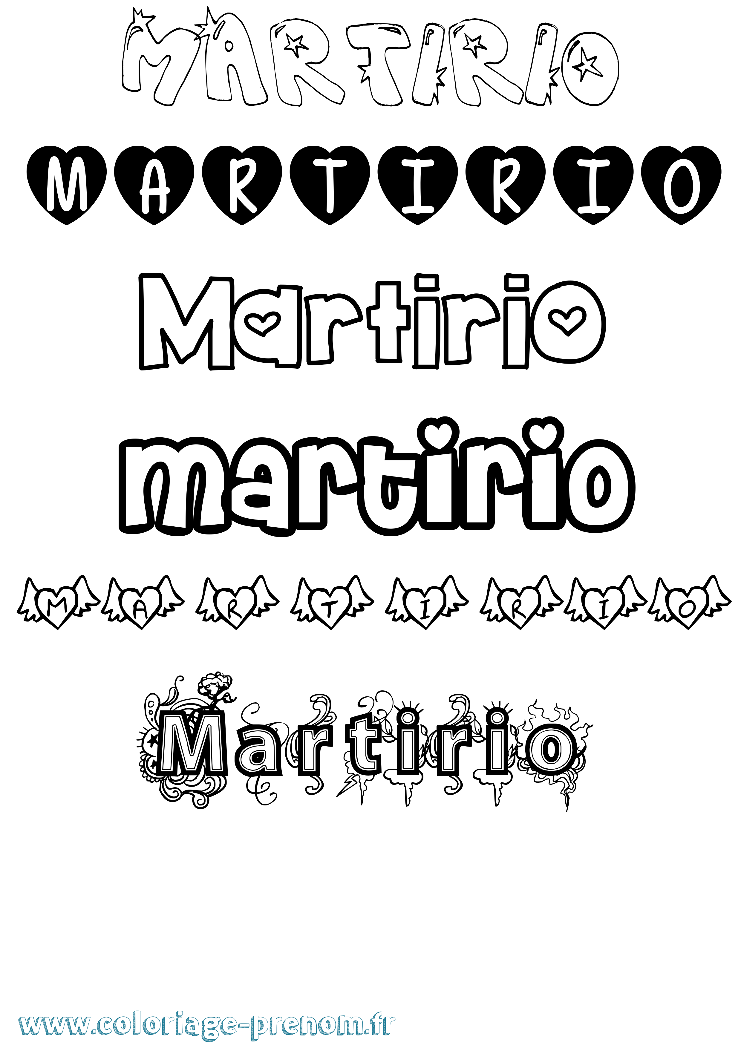 Coloriage prénom Martirio Girly