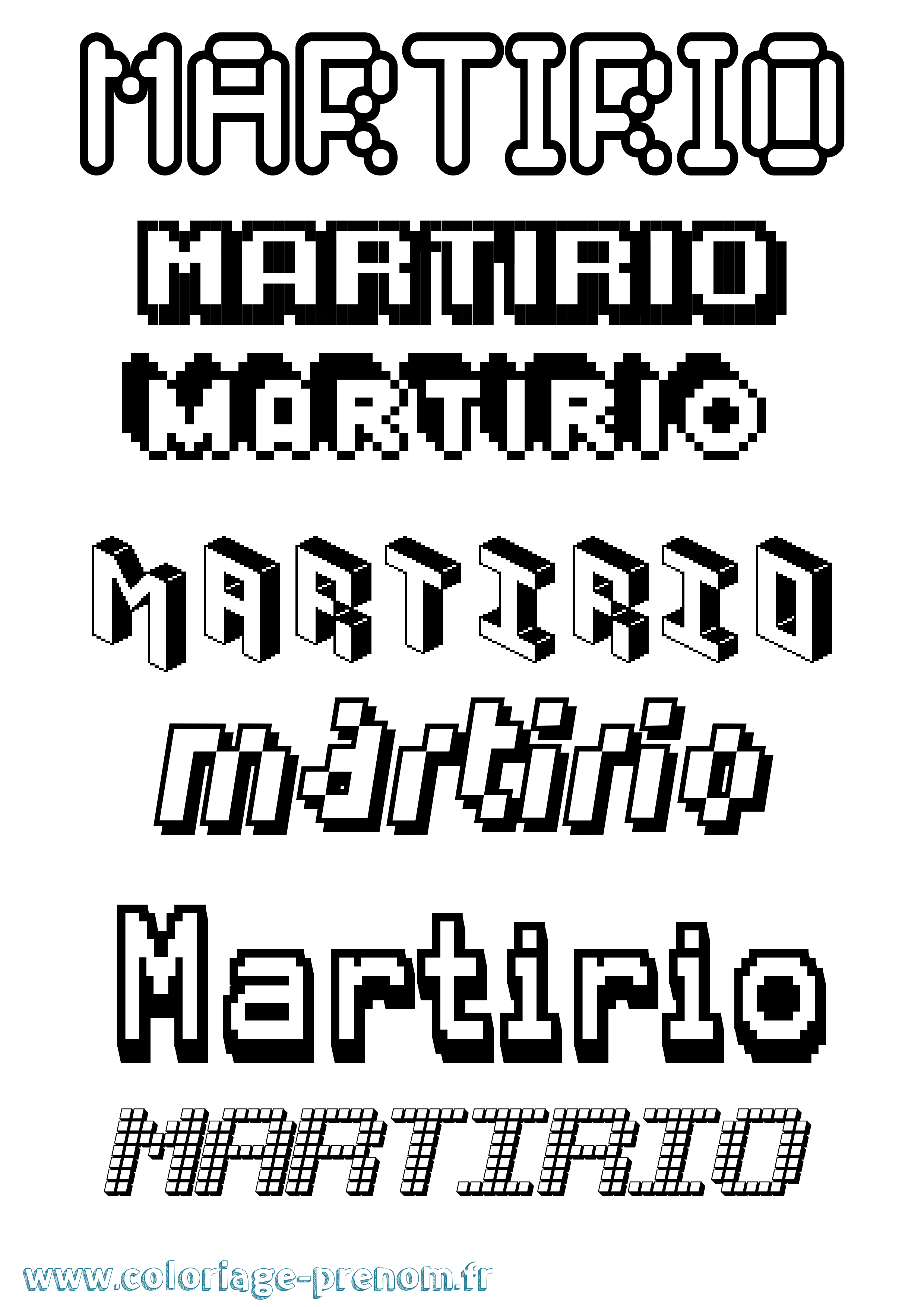 Coloriage prénom Martirio Pixel