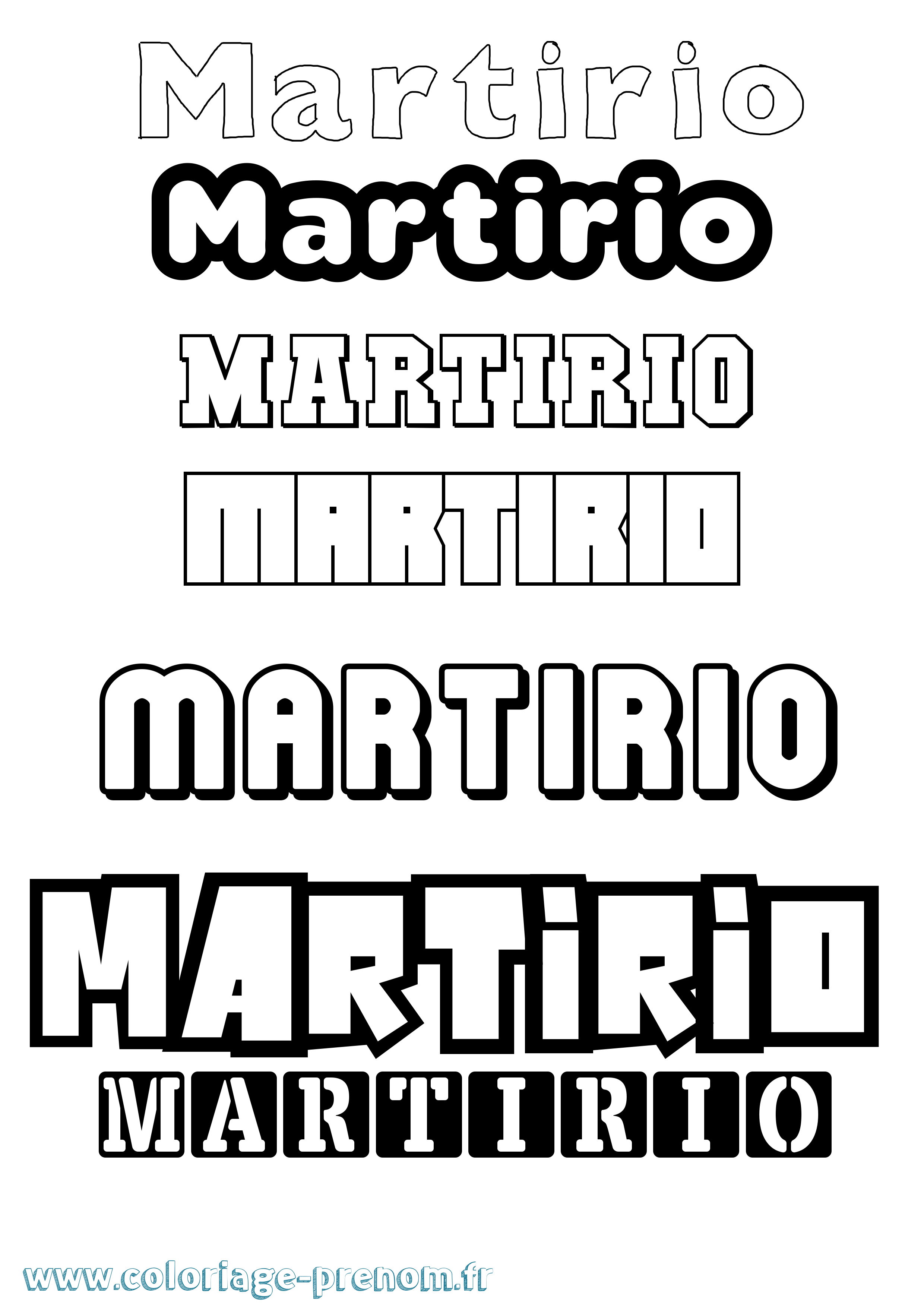 Coloriage prénom Martirio Simple