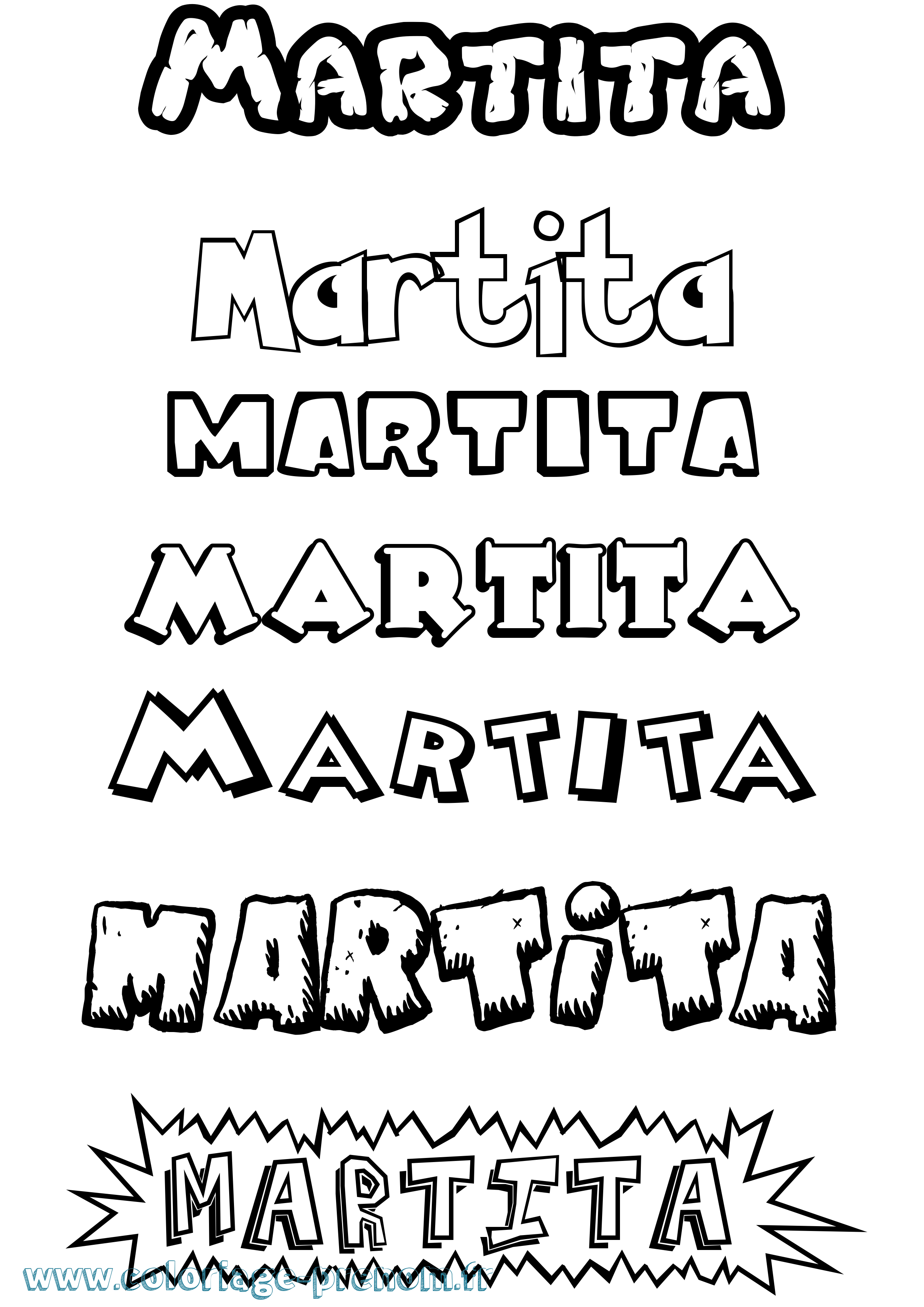 Coloriage Martita Dessin Animé Coloriage prénom Martita Dessin Animé