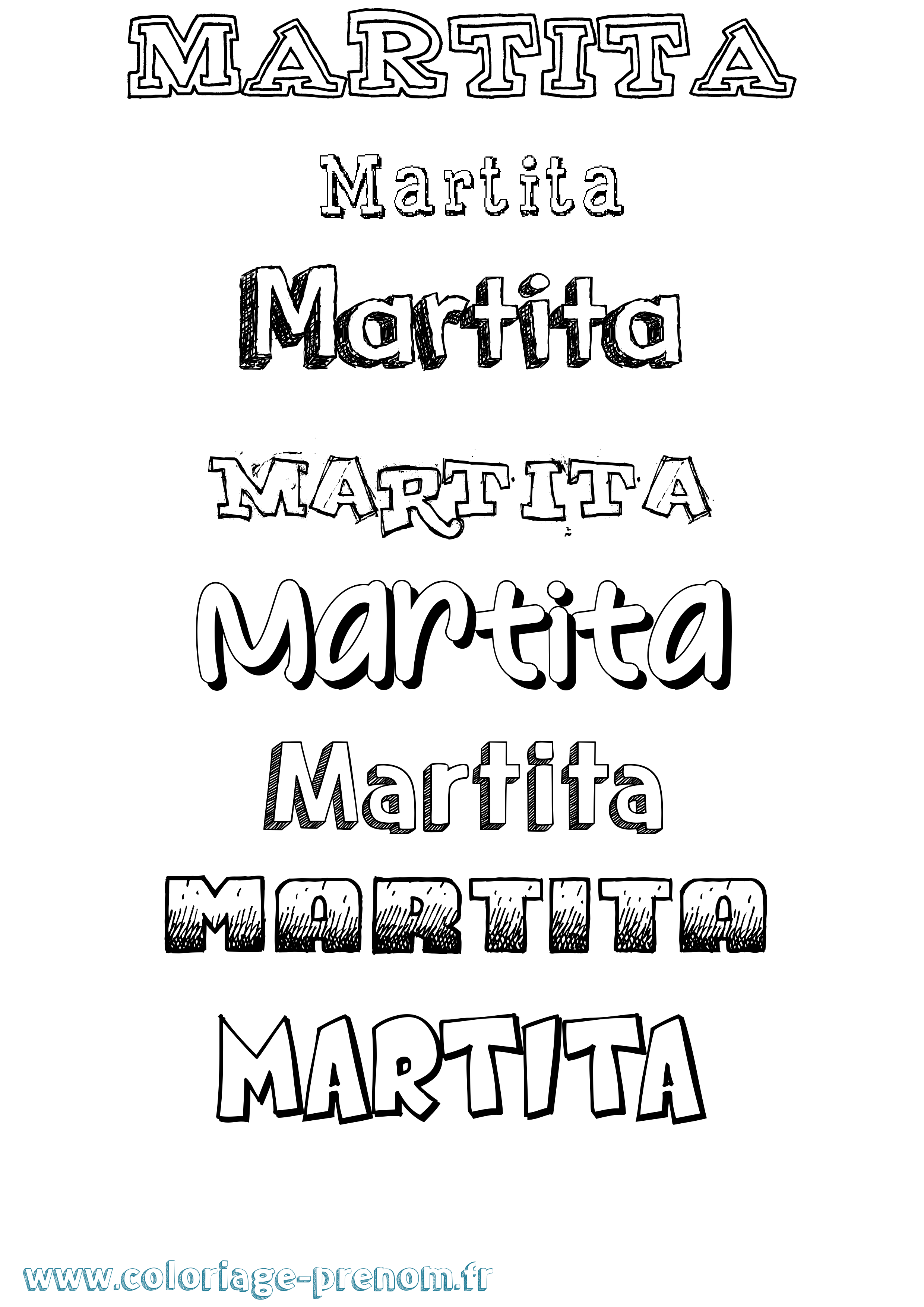 Coloriage Martita Dessiné Coloriage prénom Martita Dessiné