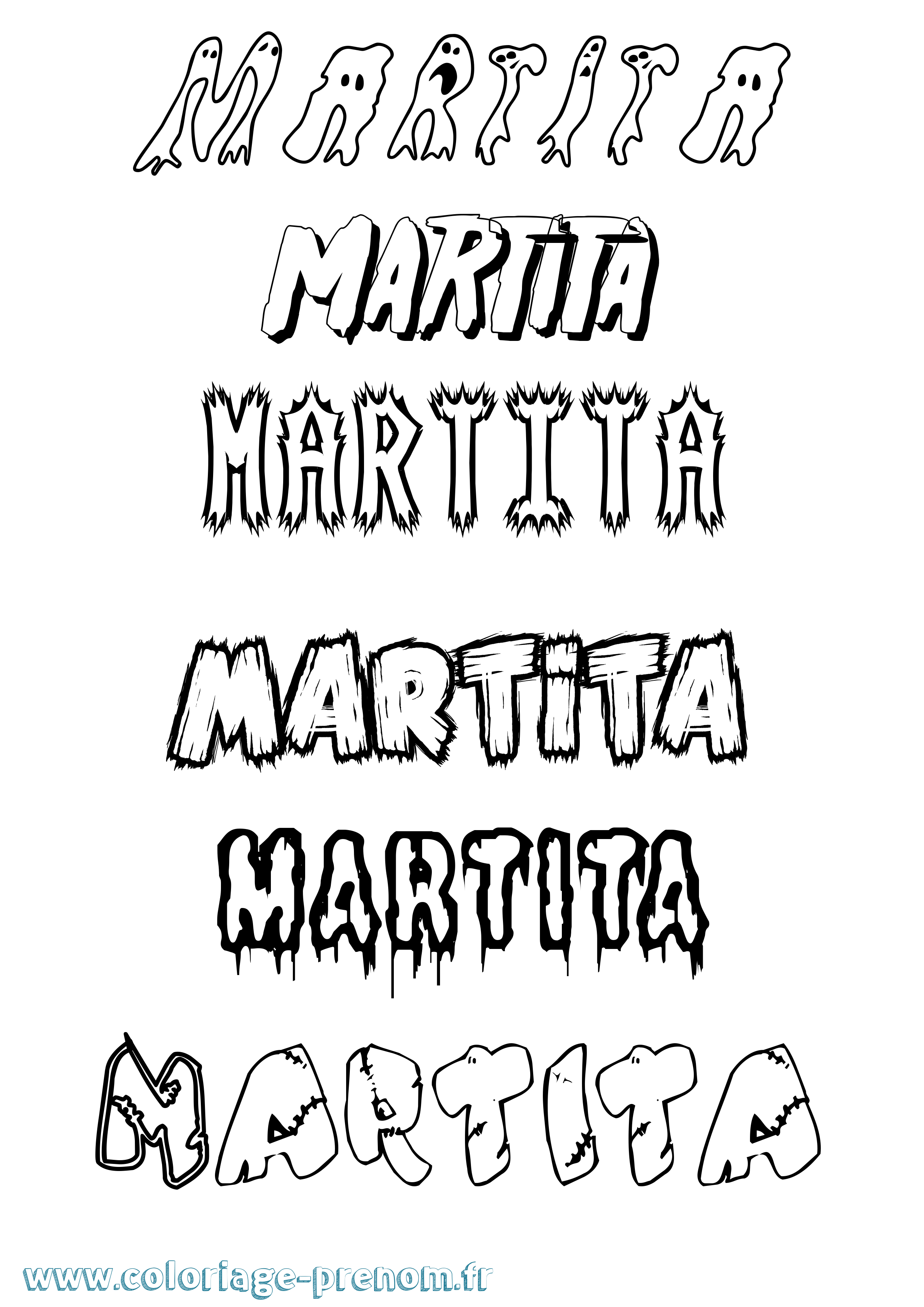 Coloriage prénom Martita Frisson