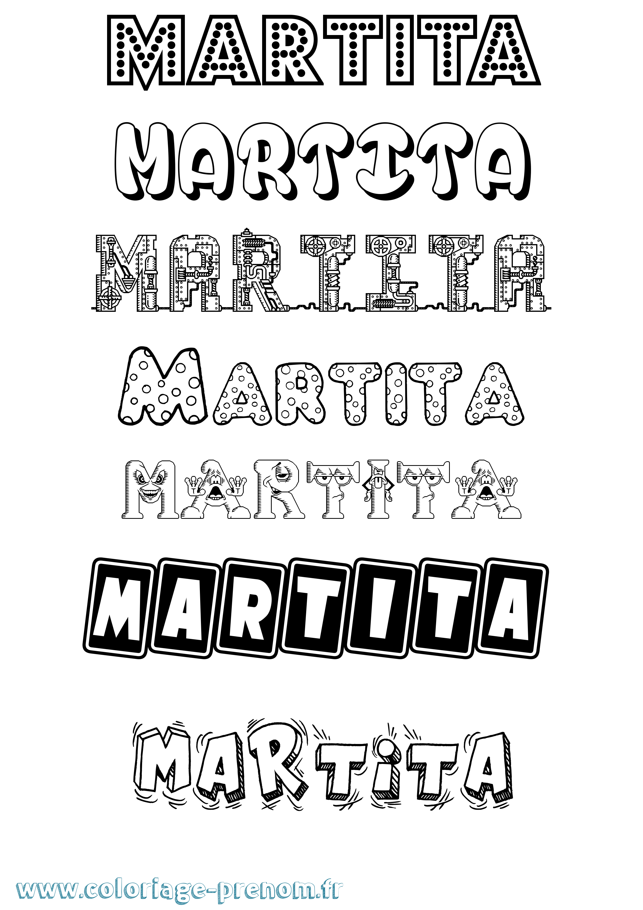 Coloriage Martita Fun Coloriage prénom Martita Fun