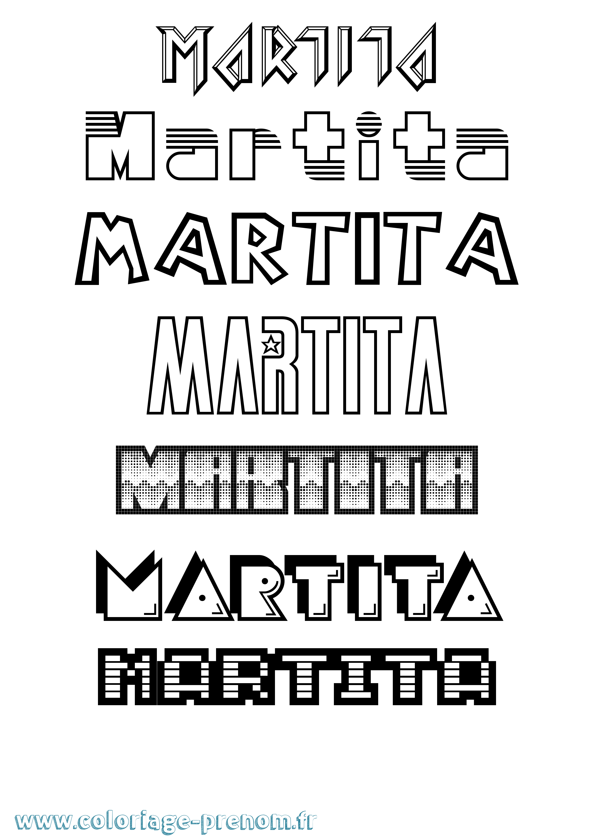 Coloriage Martita Jeux Vidéos Coloriage prénom Martita Jeux Vidéos