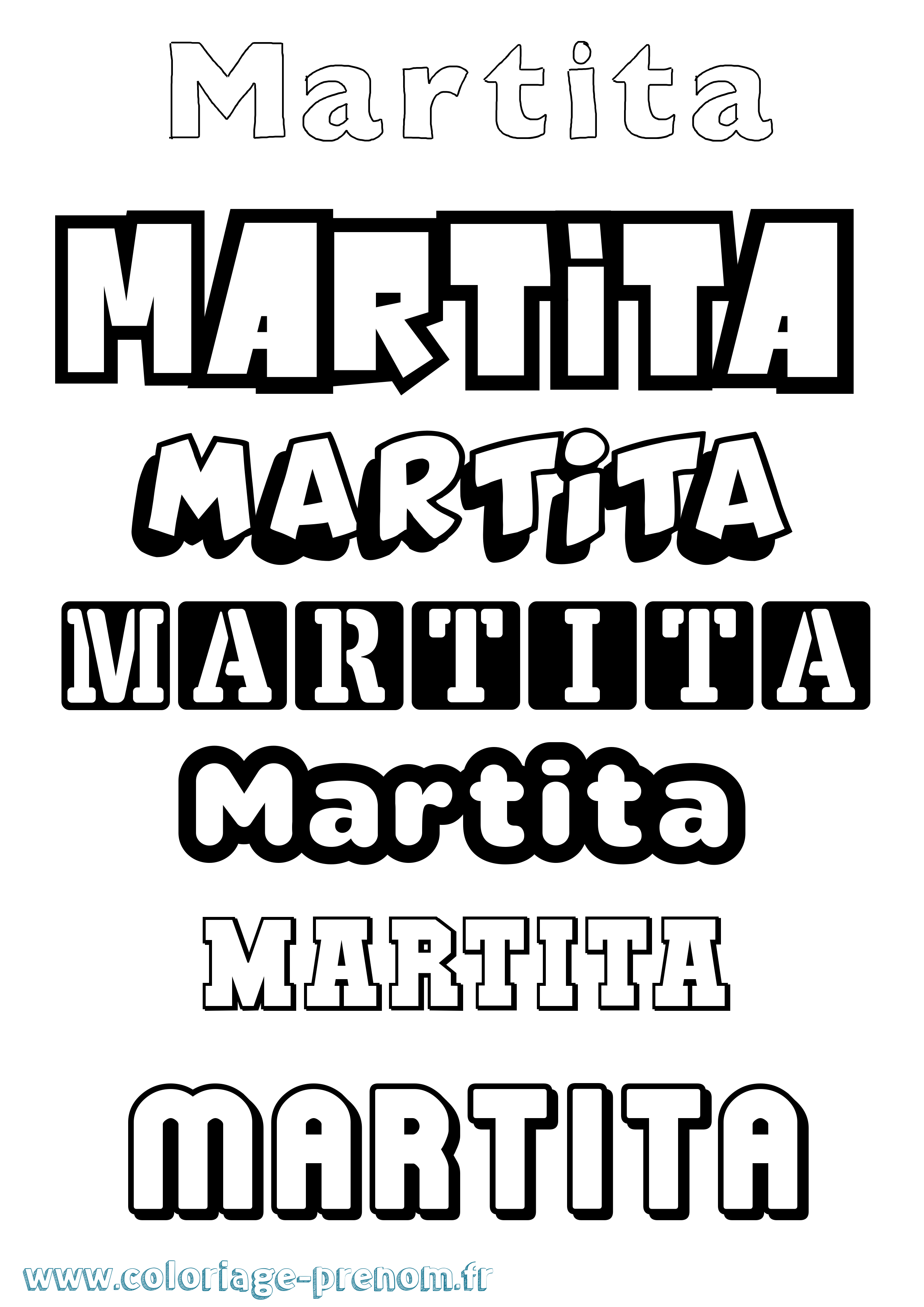 Coloriage prénom Martita Simple