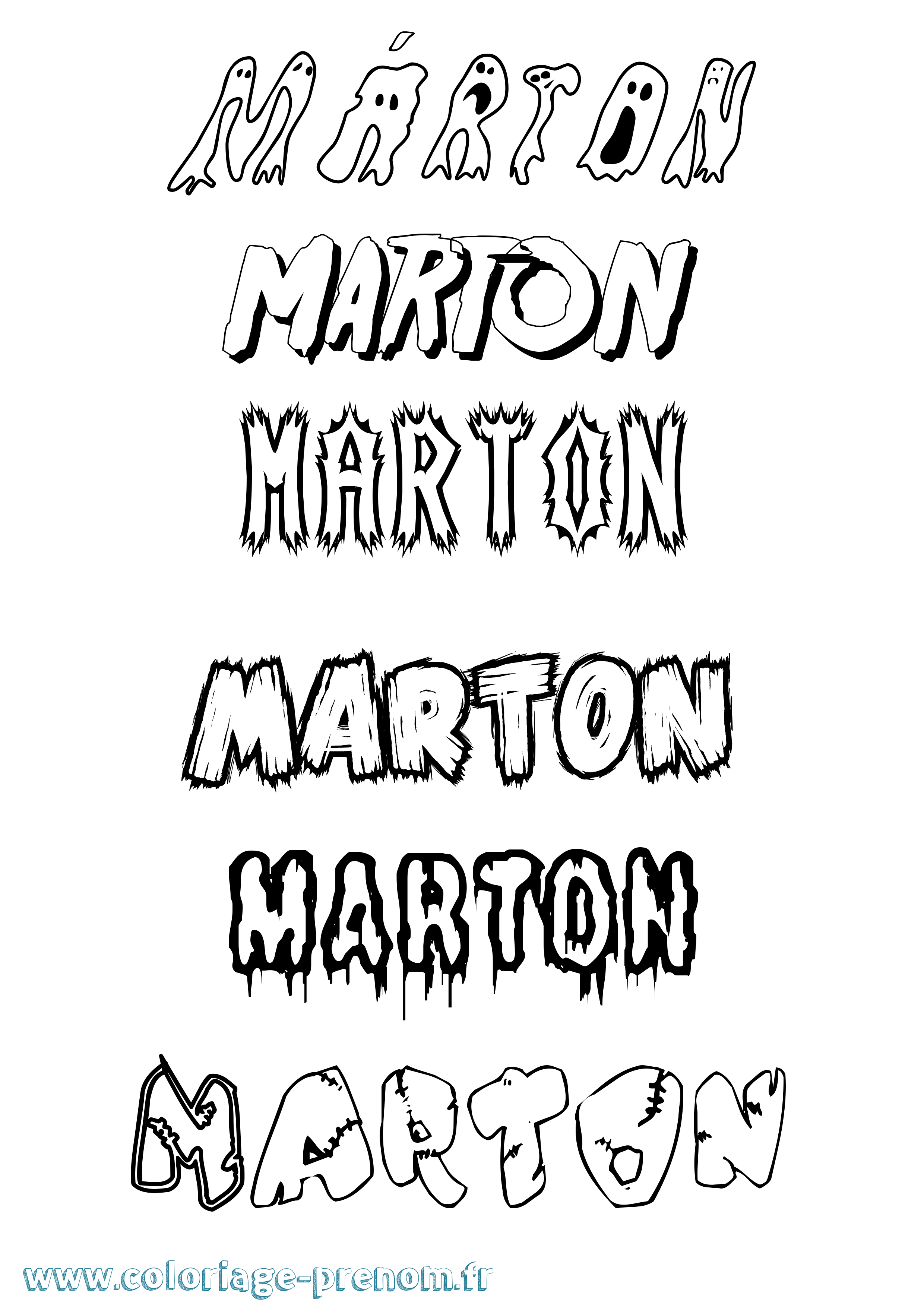 Coloriage prénom Márton Frisson