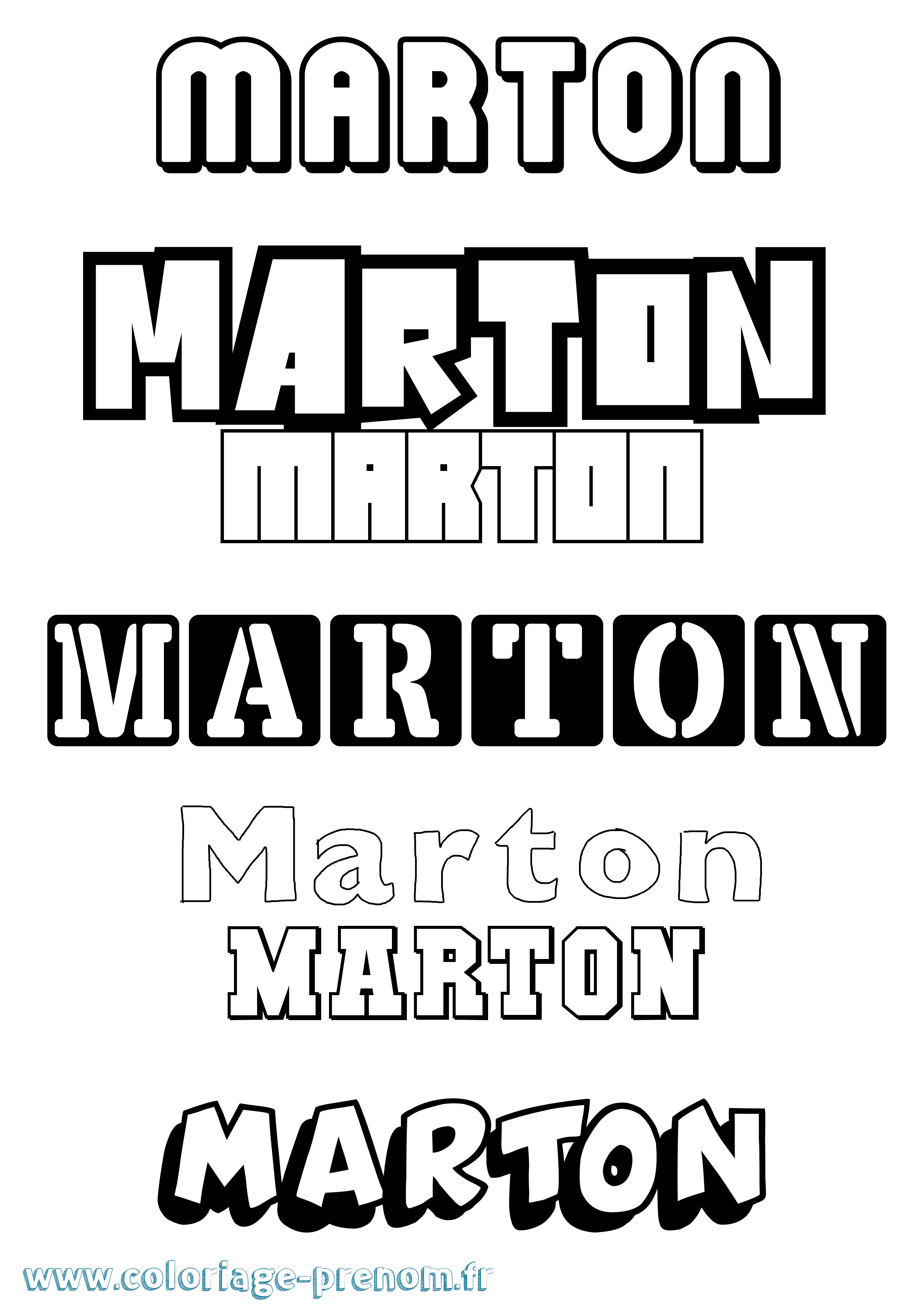 Coloriage prénom Márton Simple