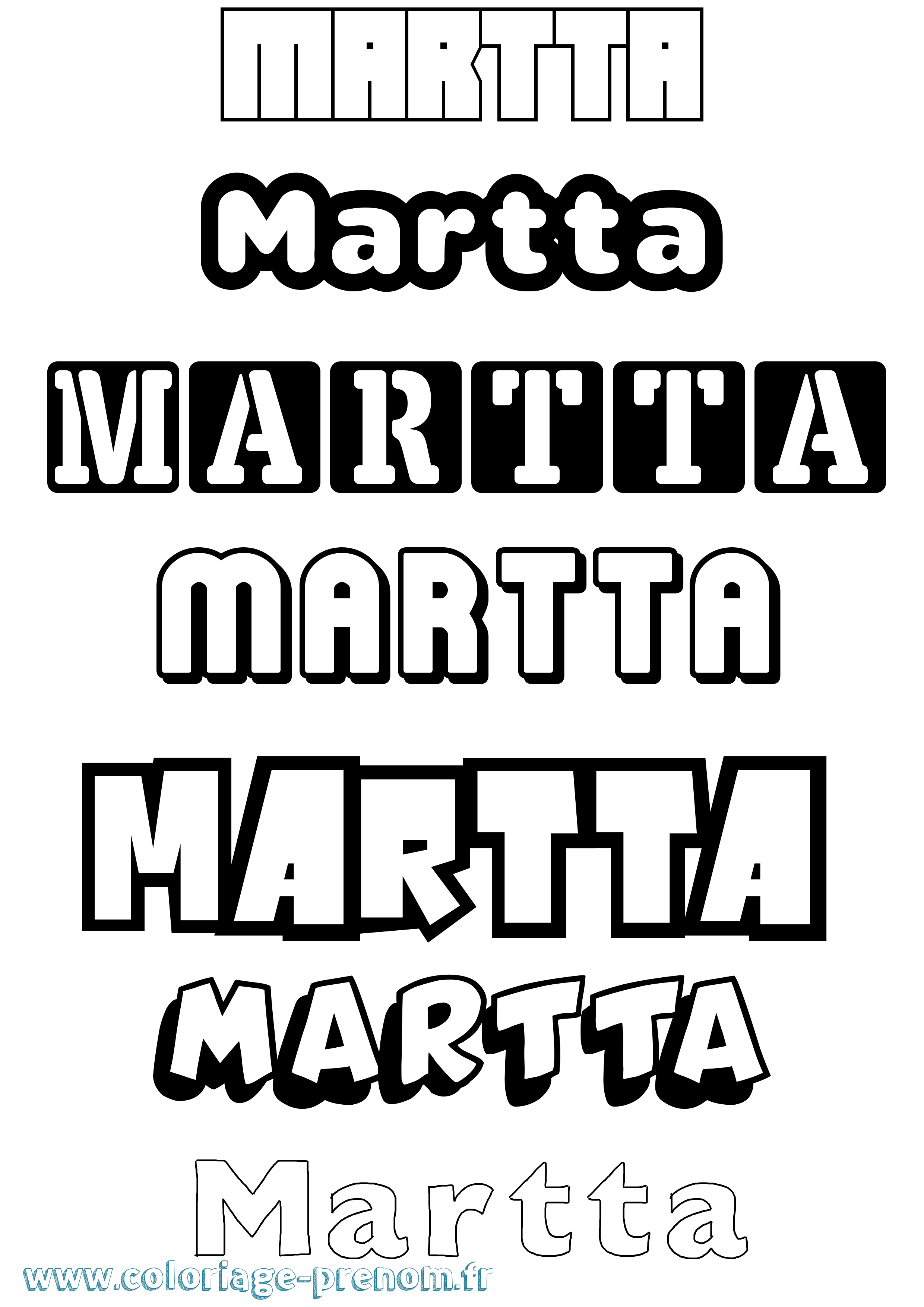 Coloriage prénom Martta Simple