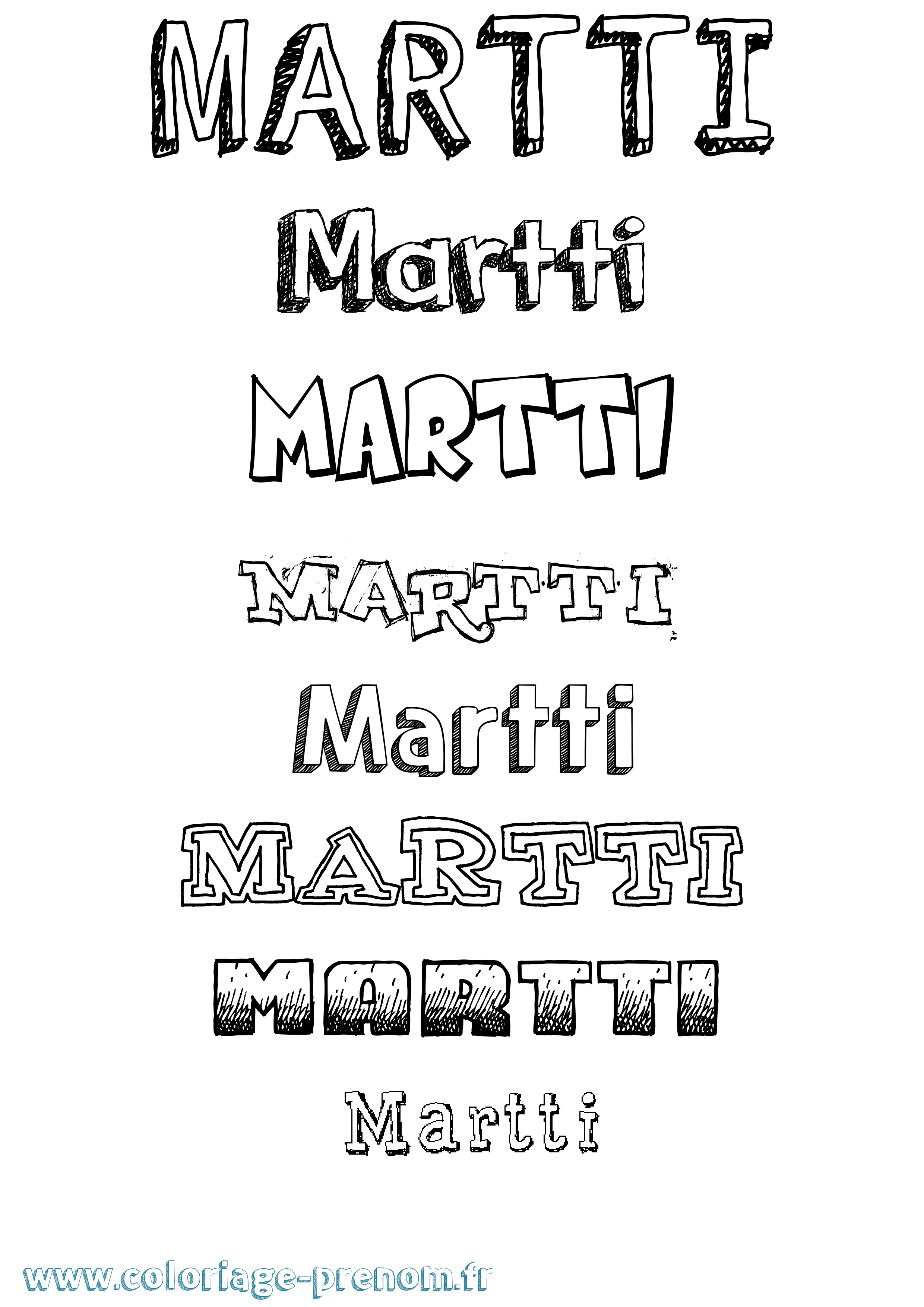 Coloriage Martti Dessiné Coloriage prénom Martti Dessiné