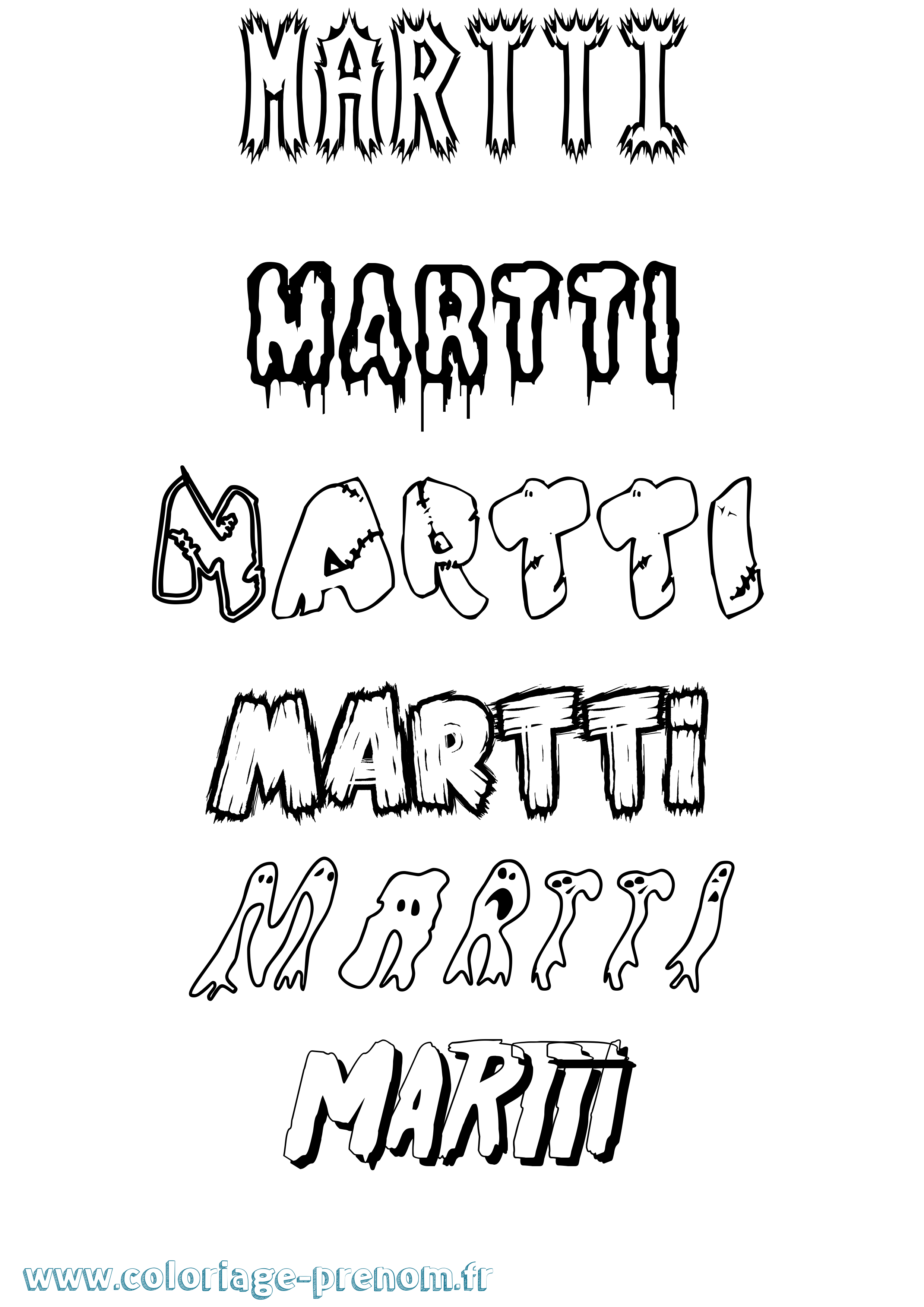 Coloriage prénom Martti Frisson