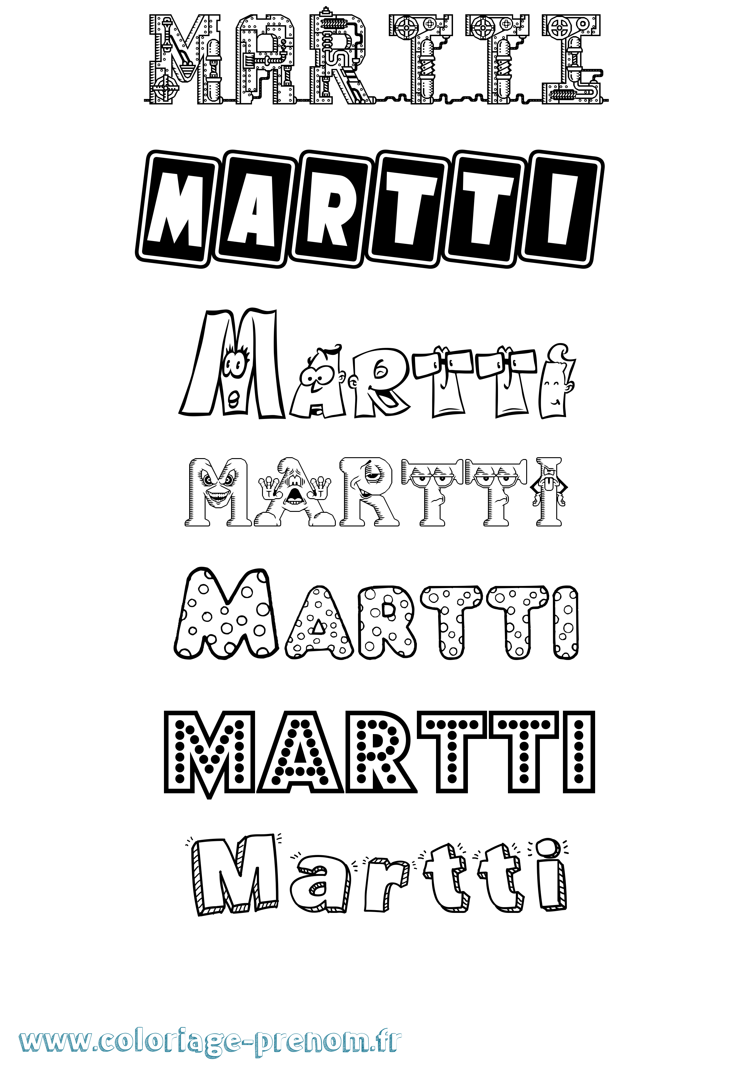 Coloriage prénom Martti Fun