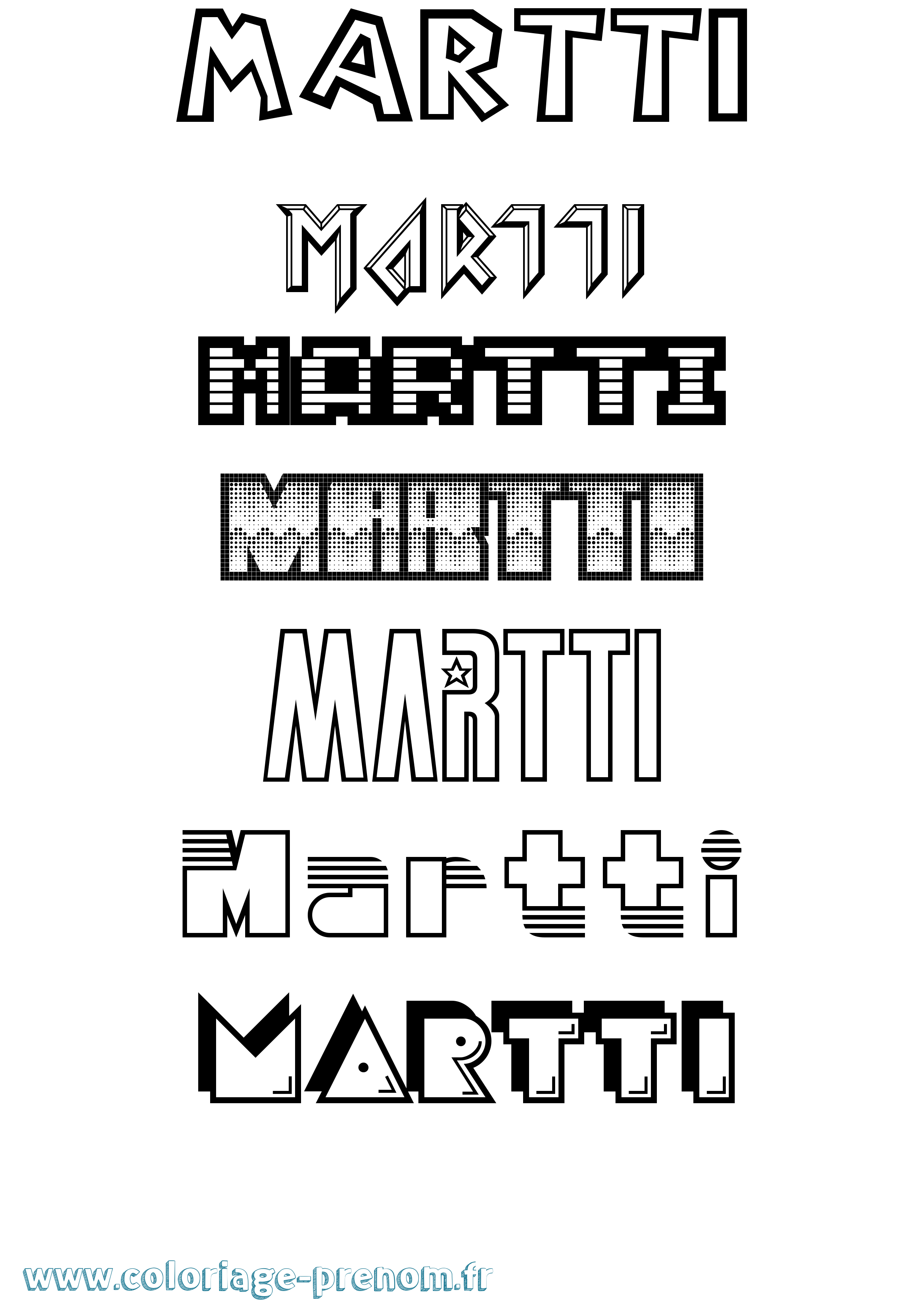 Coloriage prénom Martti Jeux Vidéos