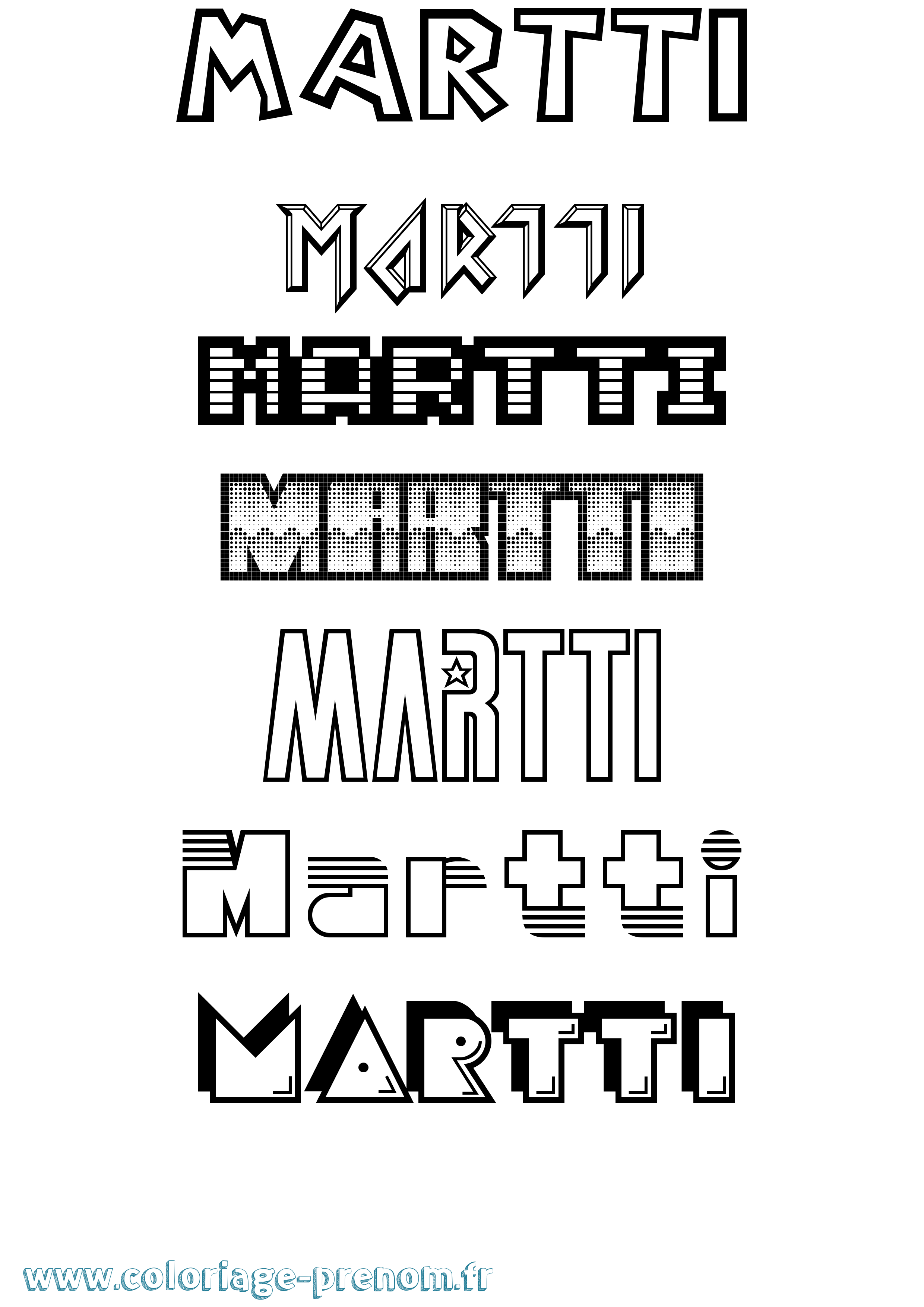Coloriage Martti Jeux Vidéos Coloriage prénom Martti Jeux Vidéos