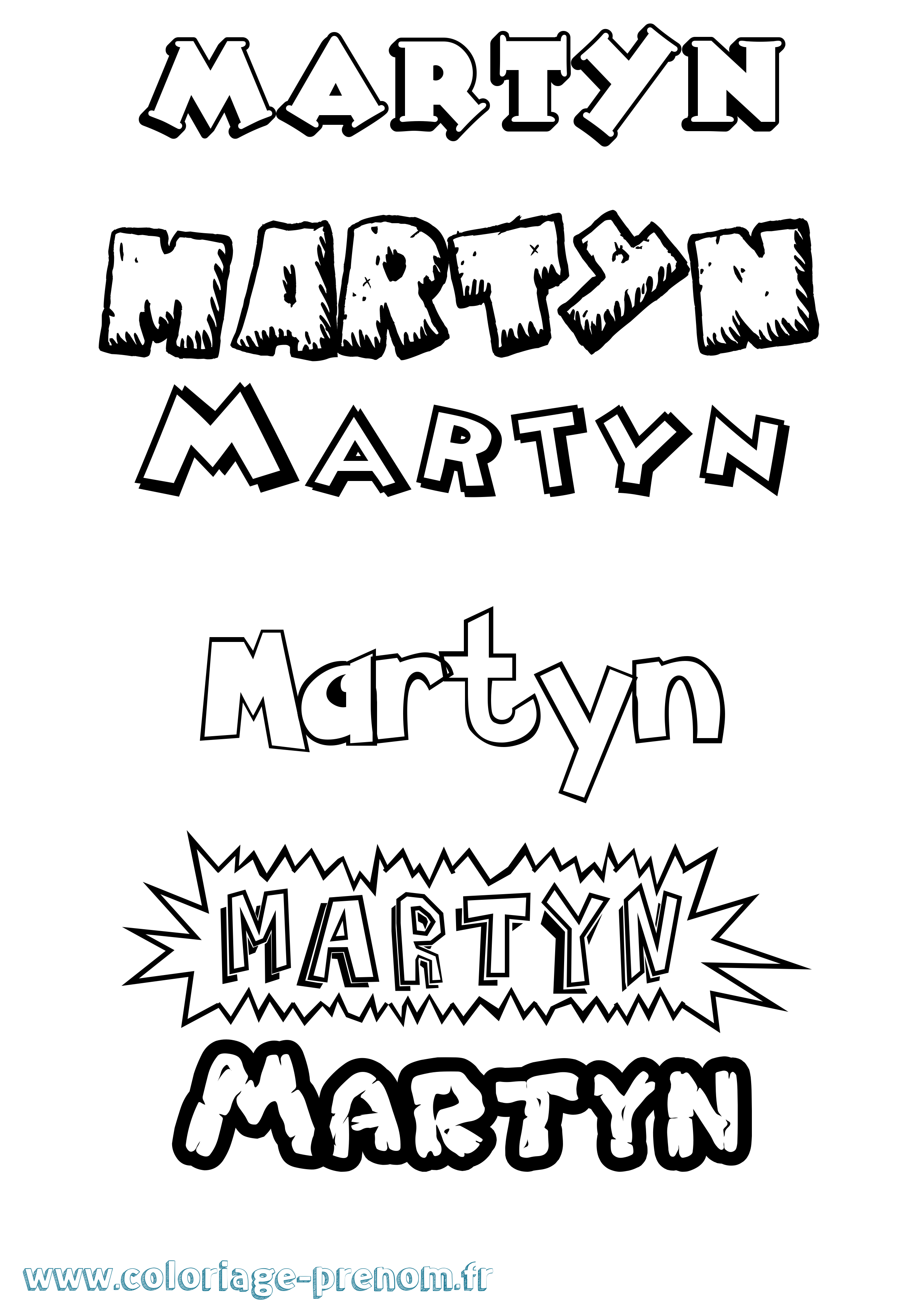 Coloriage prénom Martyn Dessin Animé