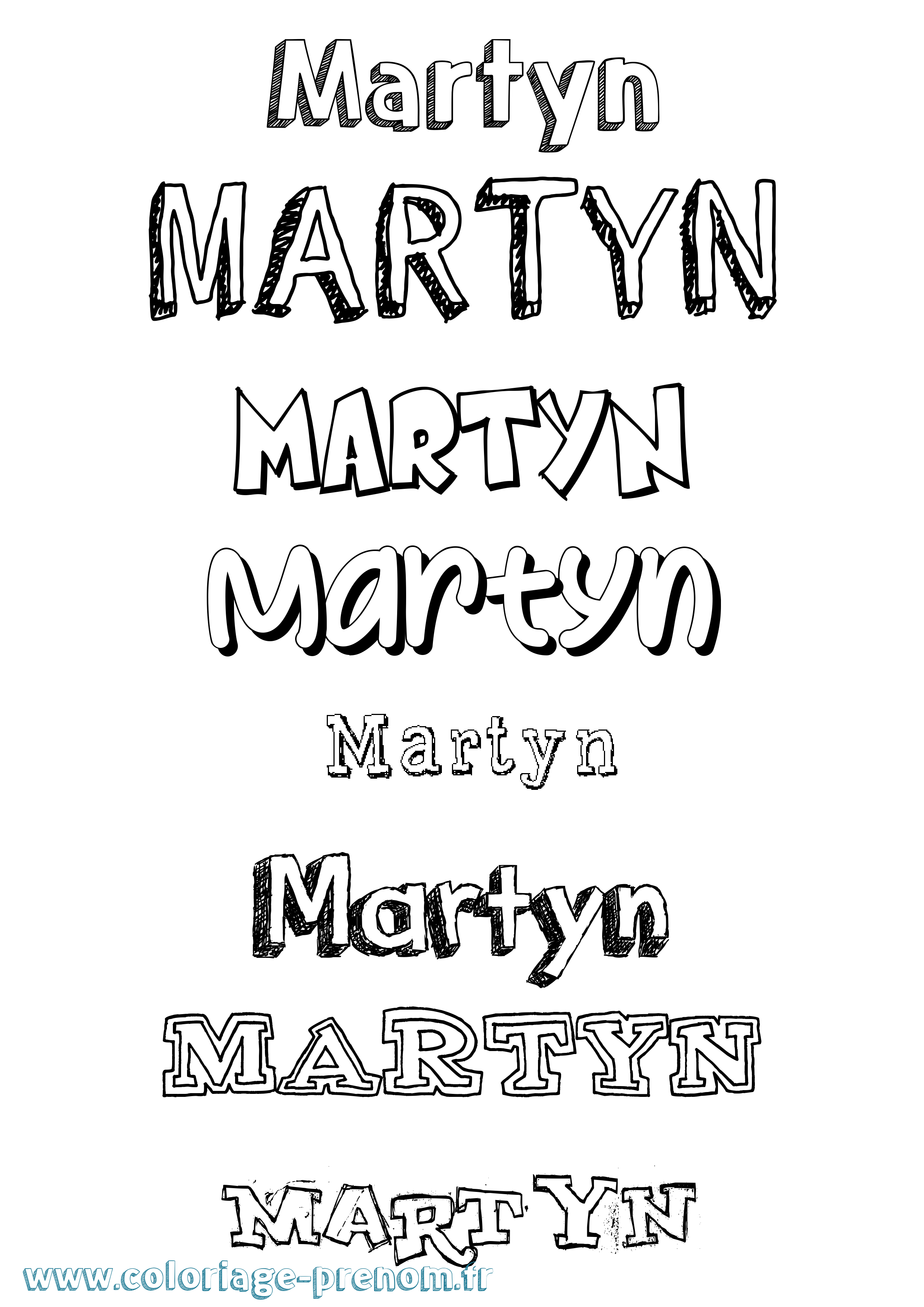 Coloriage prénom Martyn Dessiné