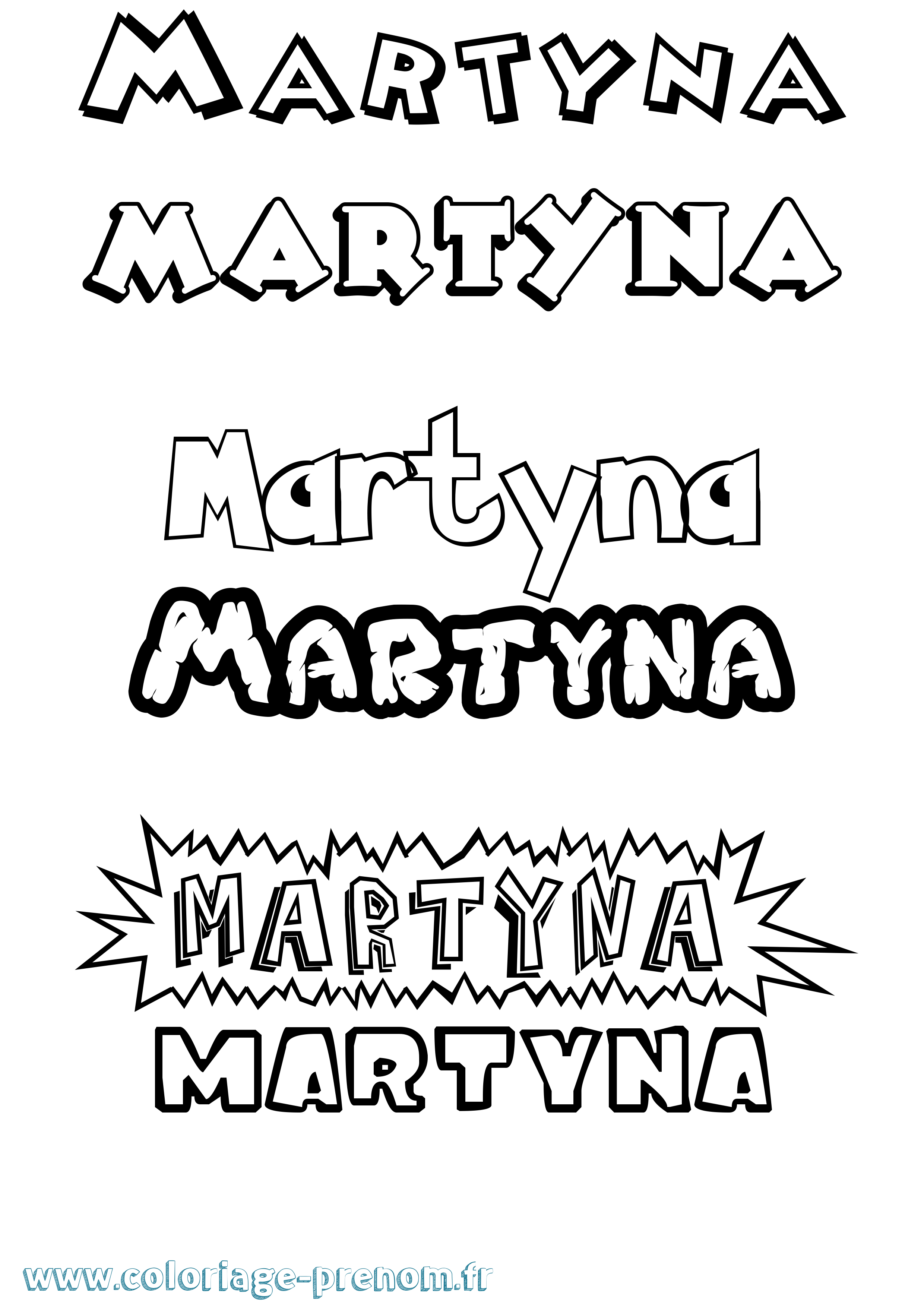 Coloriage Martyna Dessin Animé Coloriage prénom Martyna Dessin Animé