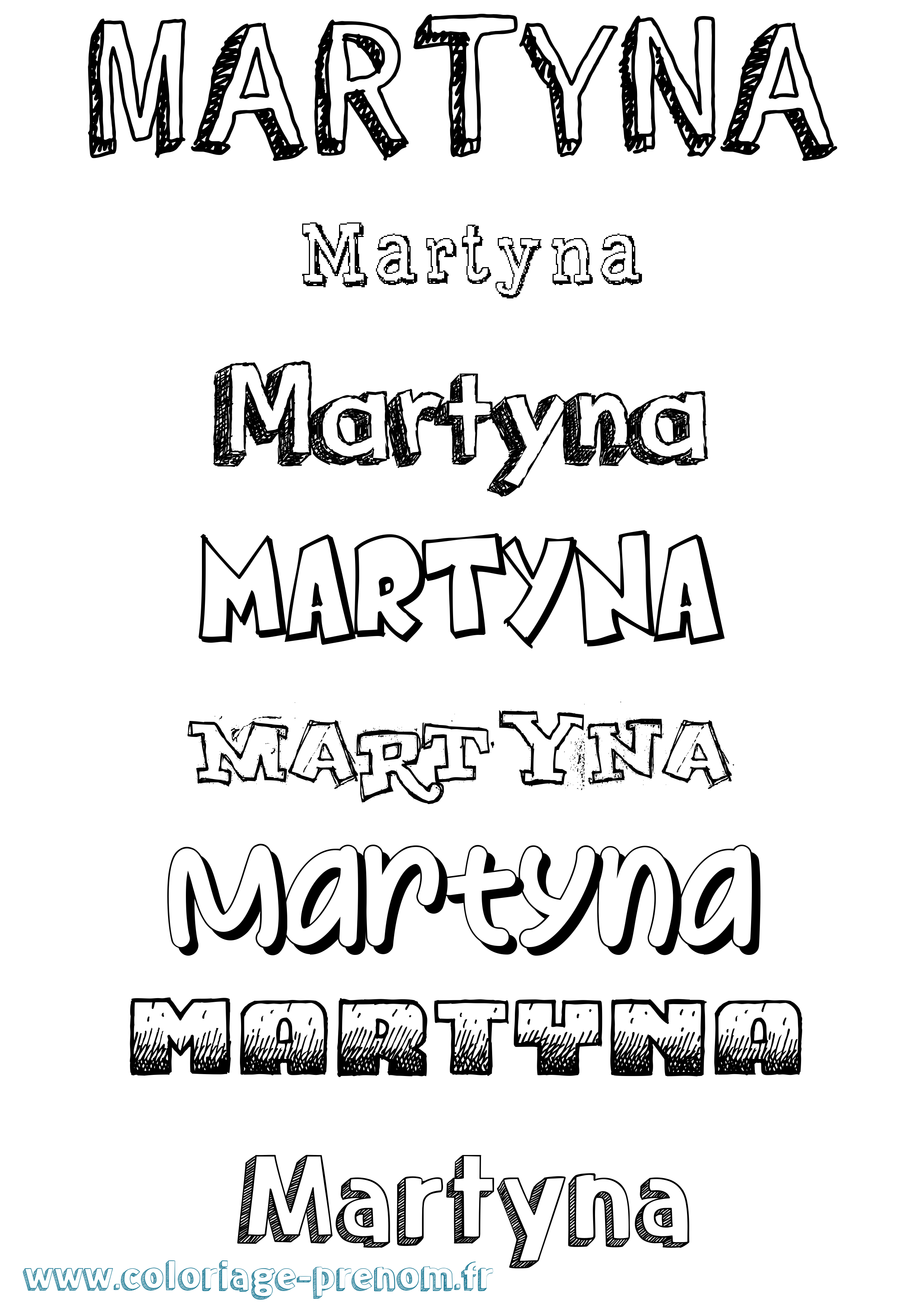 Coloriage Martyna Dessiné Coloriage prénom Martyna Dessiné