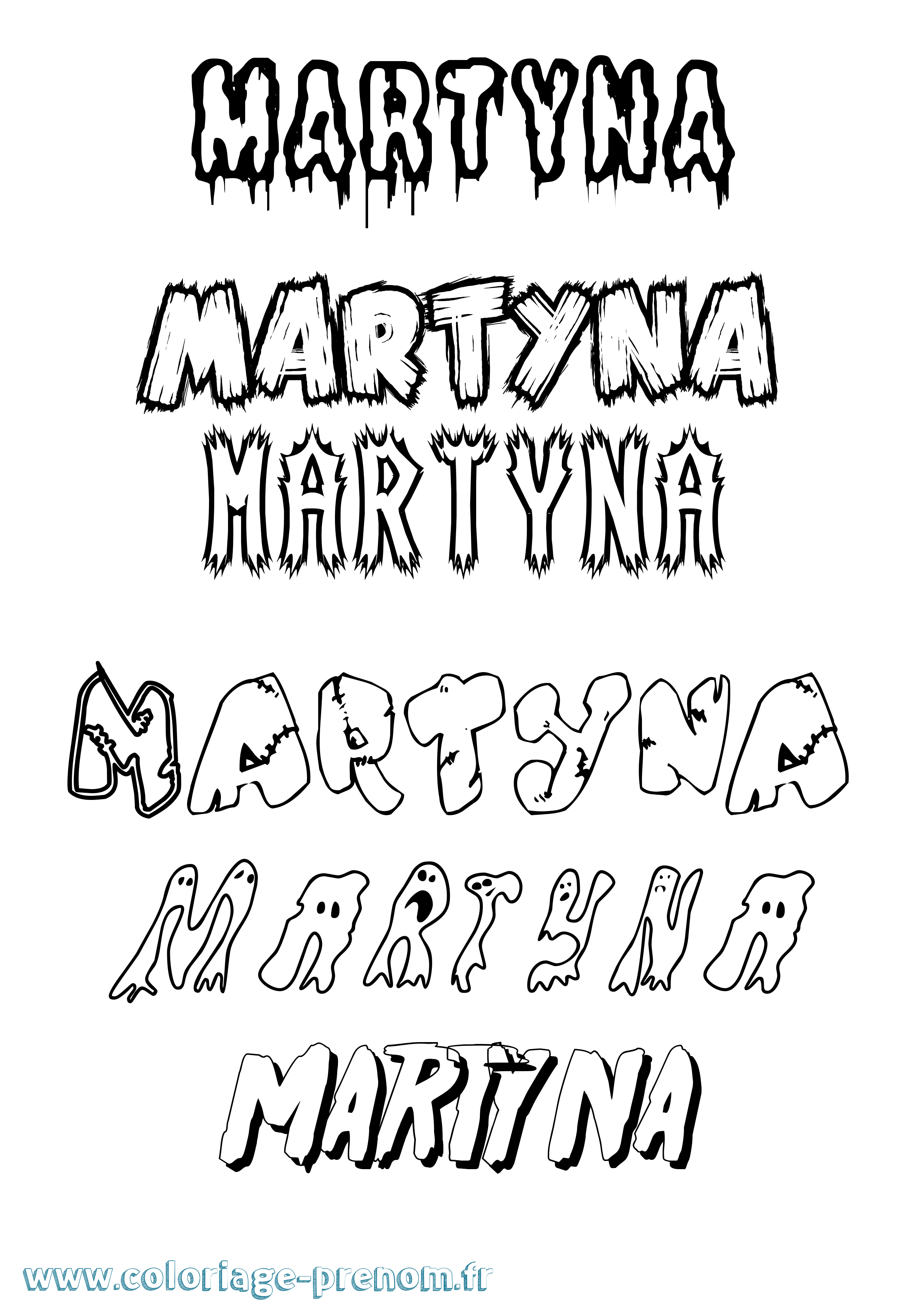 Coloriage prénom Martyna Frisson