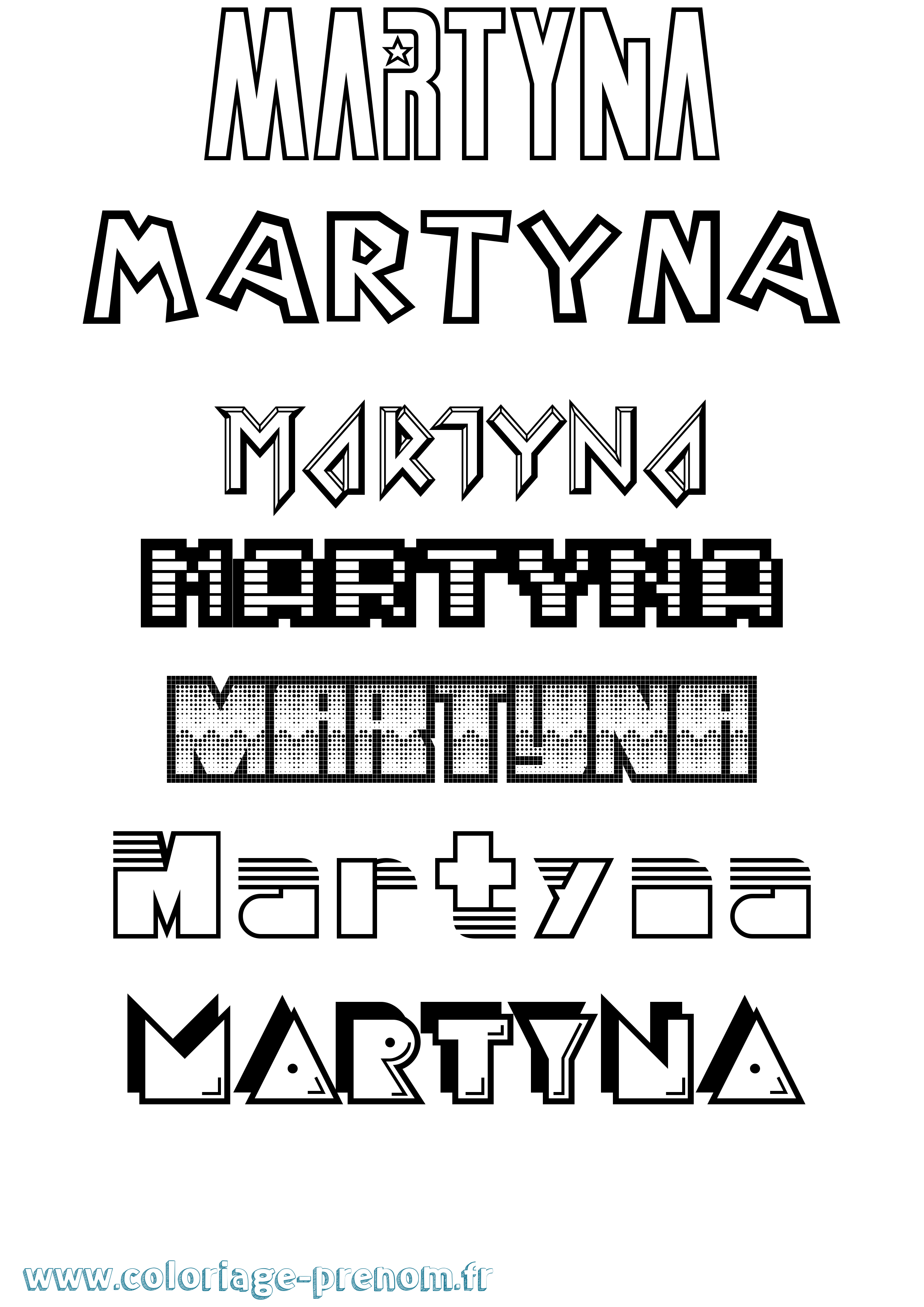 Coloriage prénom Martyna Jeux Vidéos