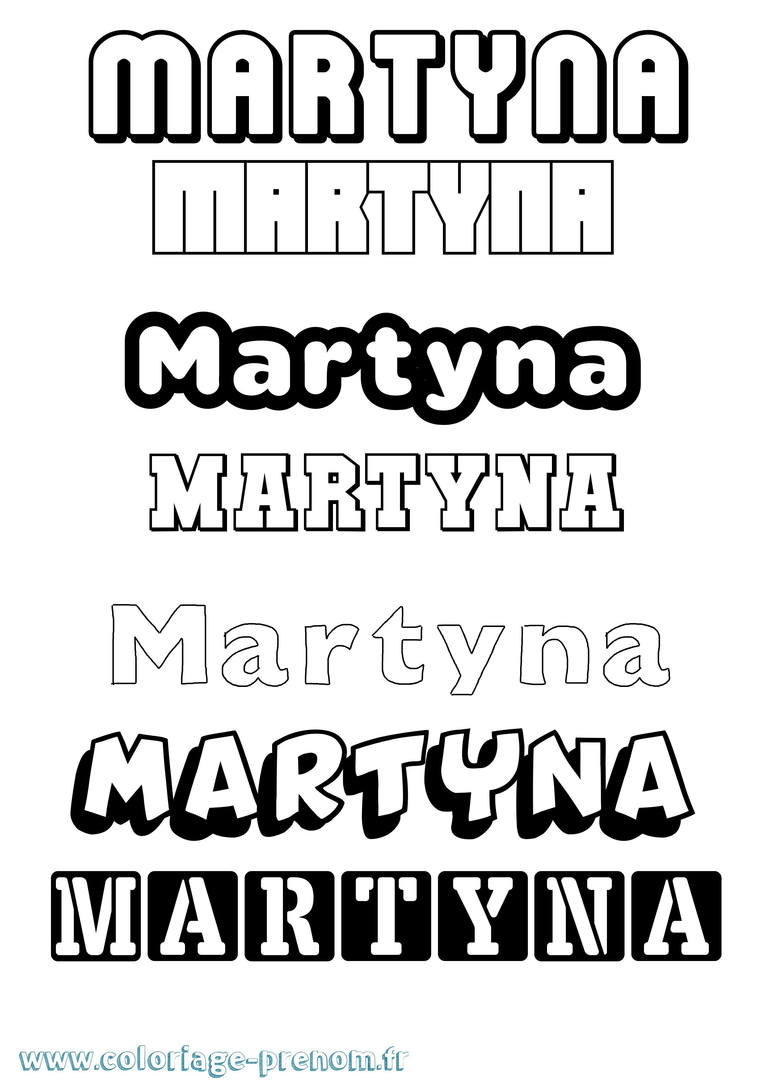 Coloriage Martyna Simple Coloriage prénom Martyna Simple