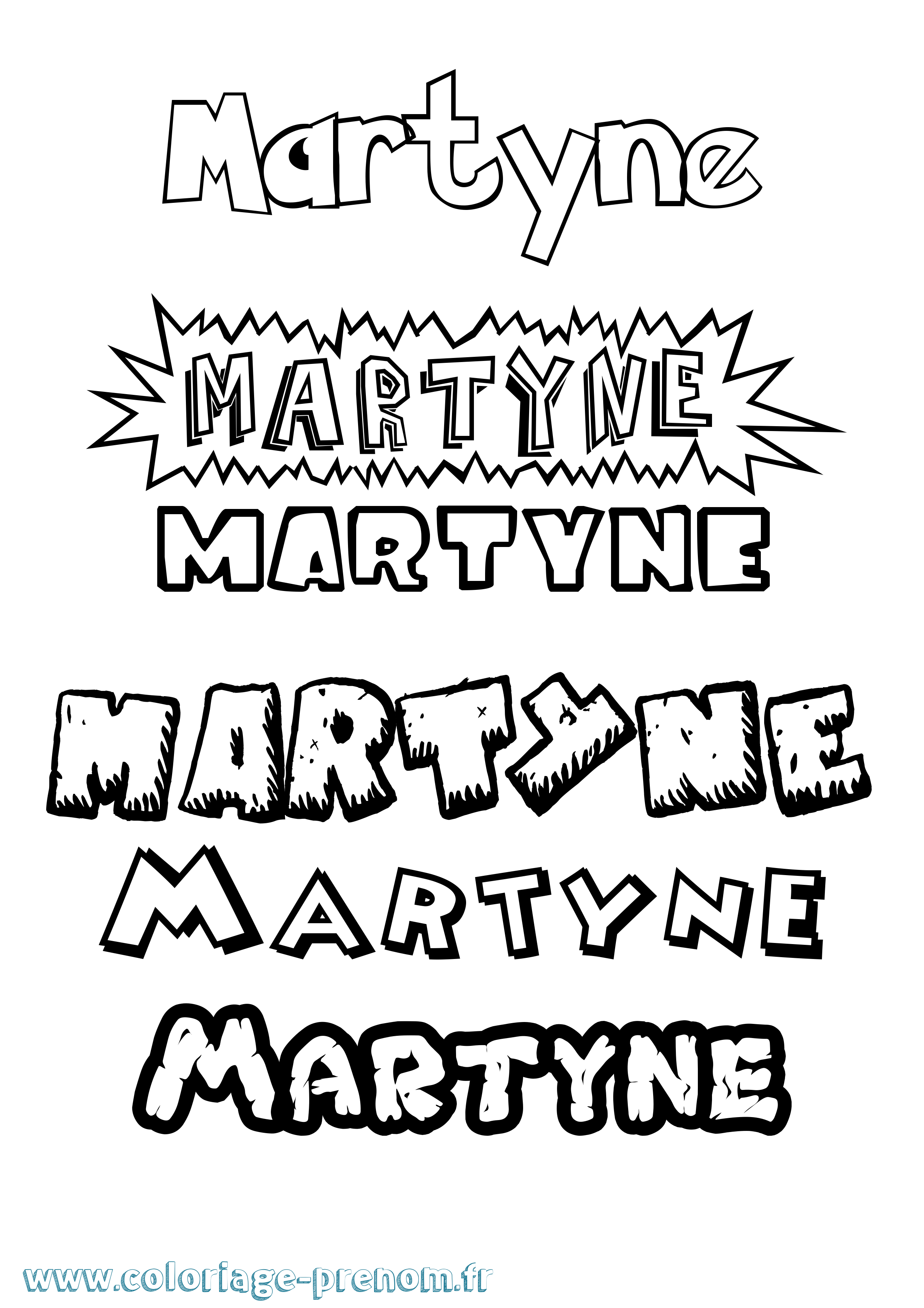 Coloriage prénom Martyne Dessin Animé