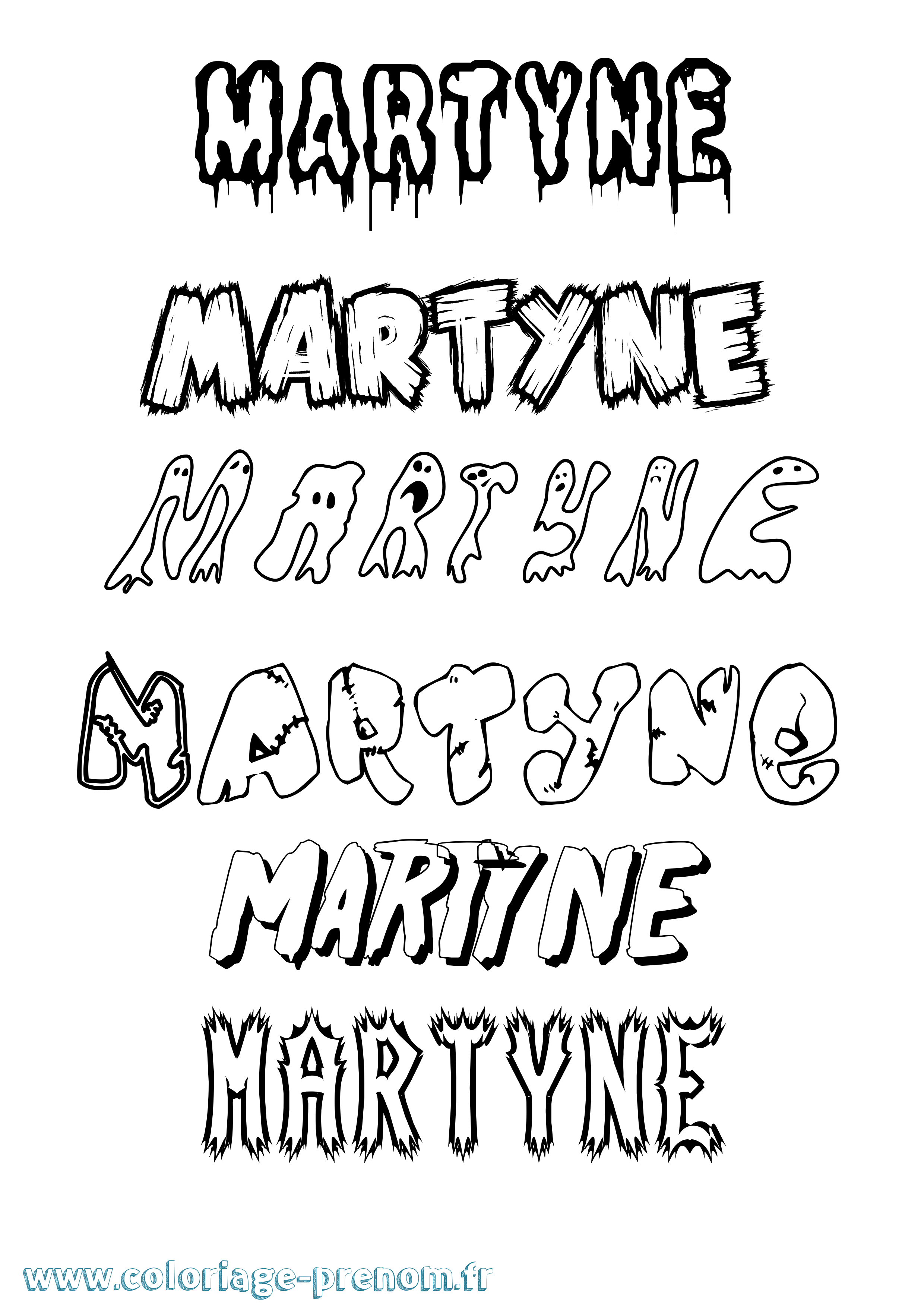 Coloriage prénom Martyne Frisson