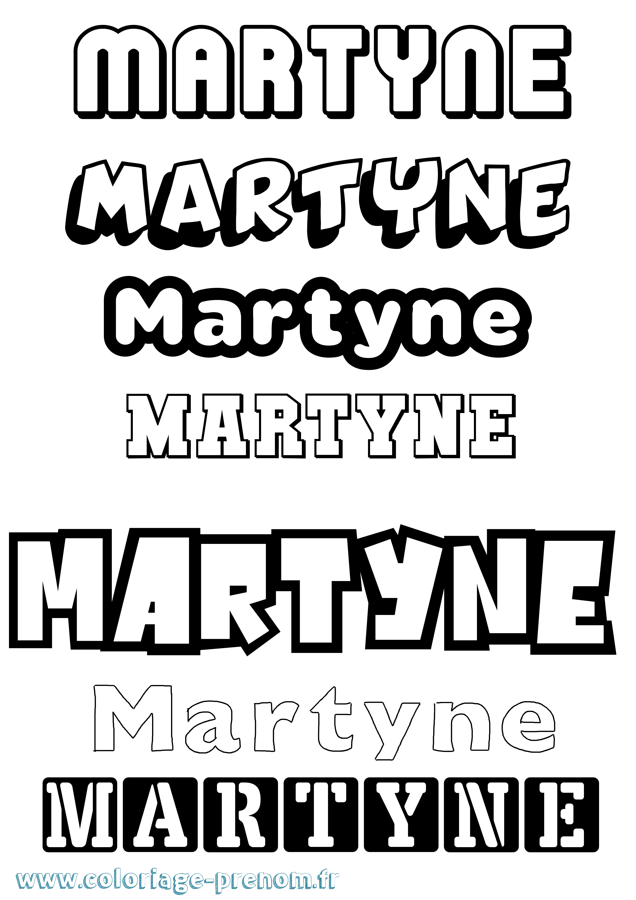 Coloriage prénom Martyne Simple