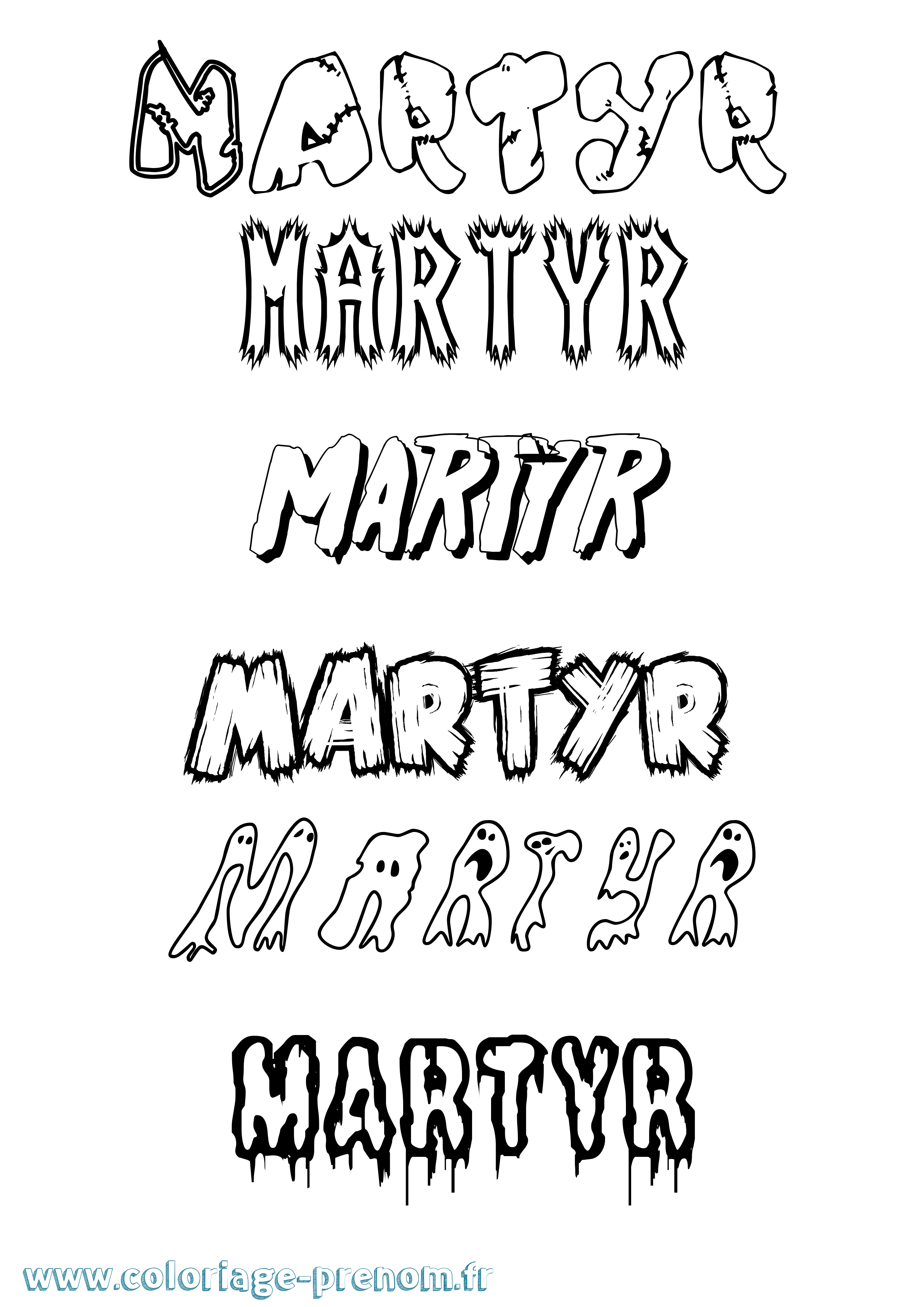 Coloriage Martyr Frisson Coloriage prénom Martyr Frisson