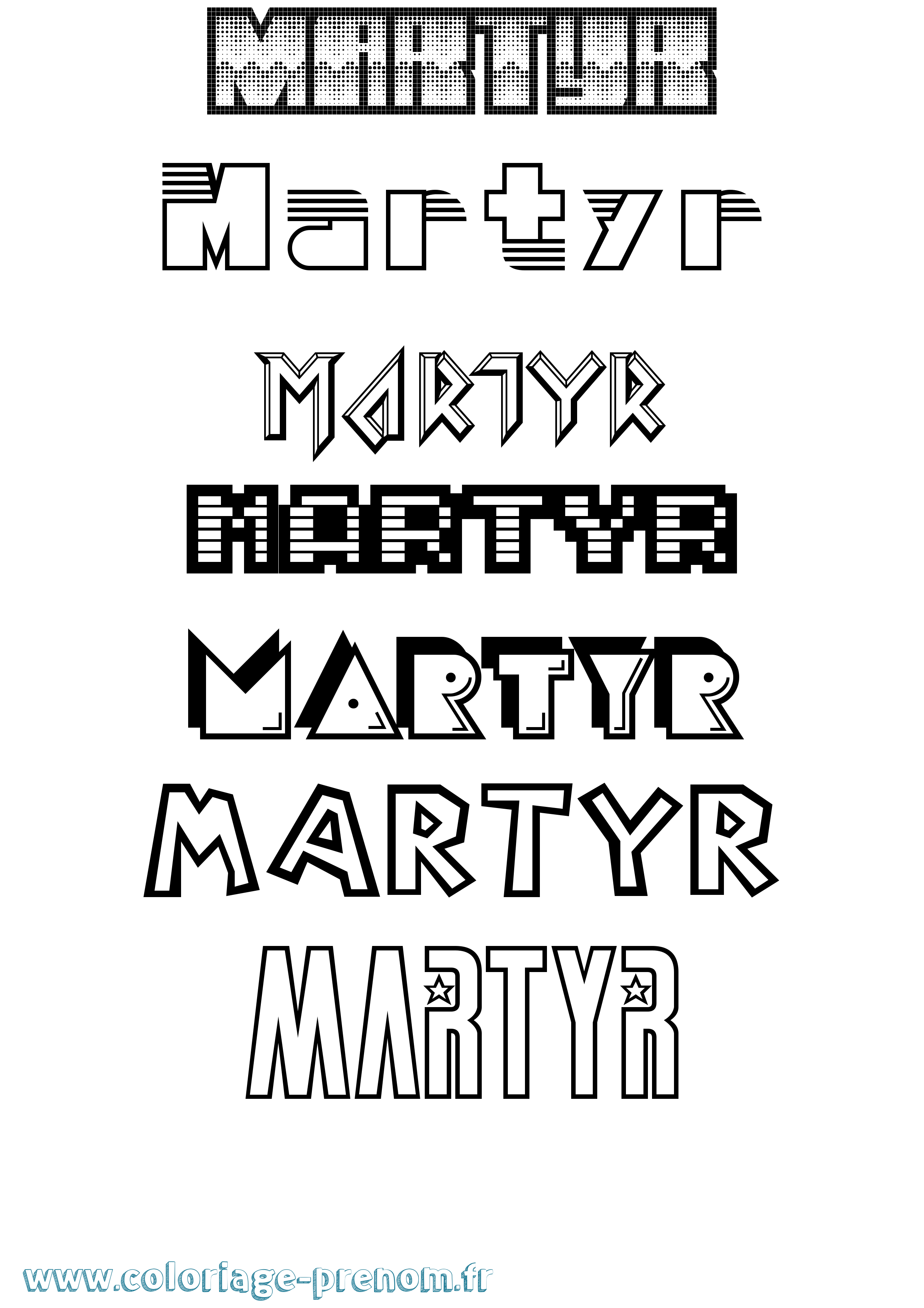 Coloriage Martyr Jeux Vidéos Coloriage prénom Martyr Jeux Vidéos
