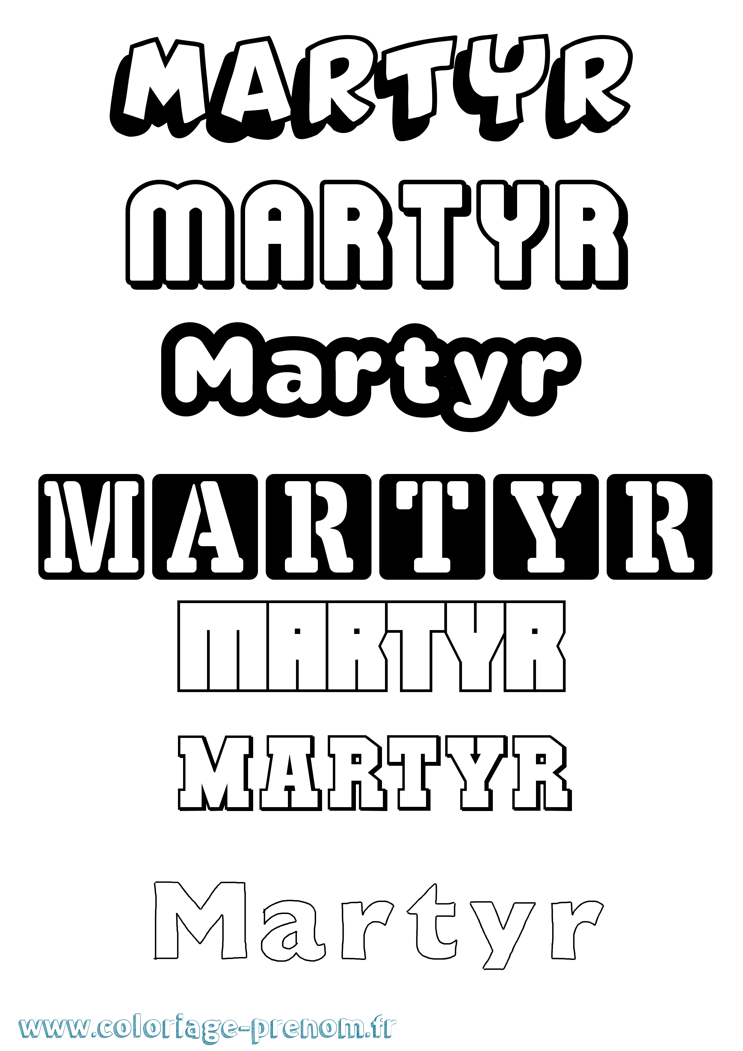 Coloriage Martyr Simple Coloriage prénom Martyr Simple