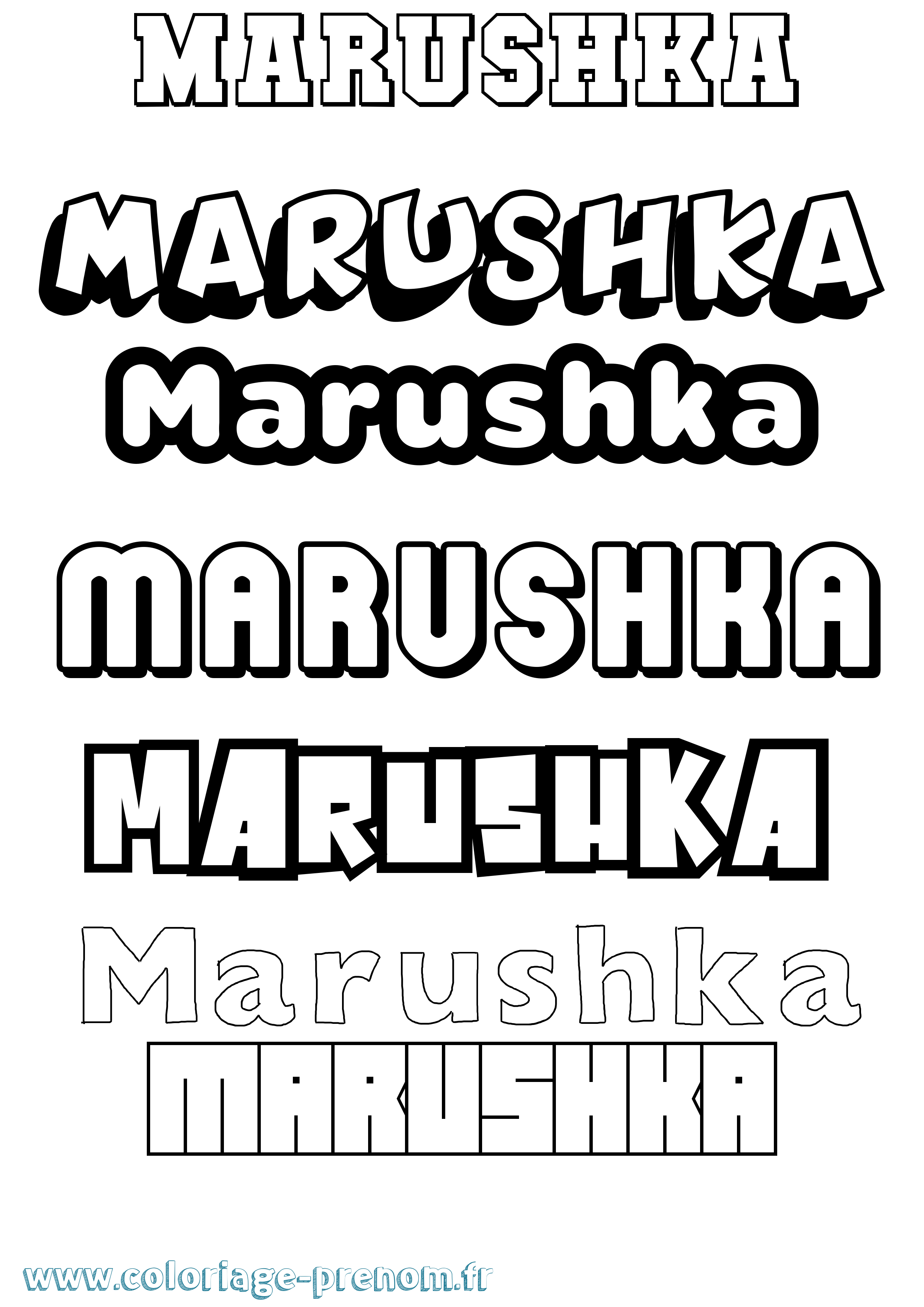 Coloriage prénom Marushka Simple