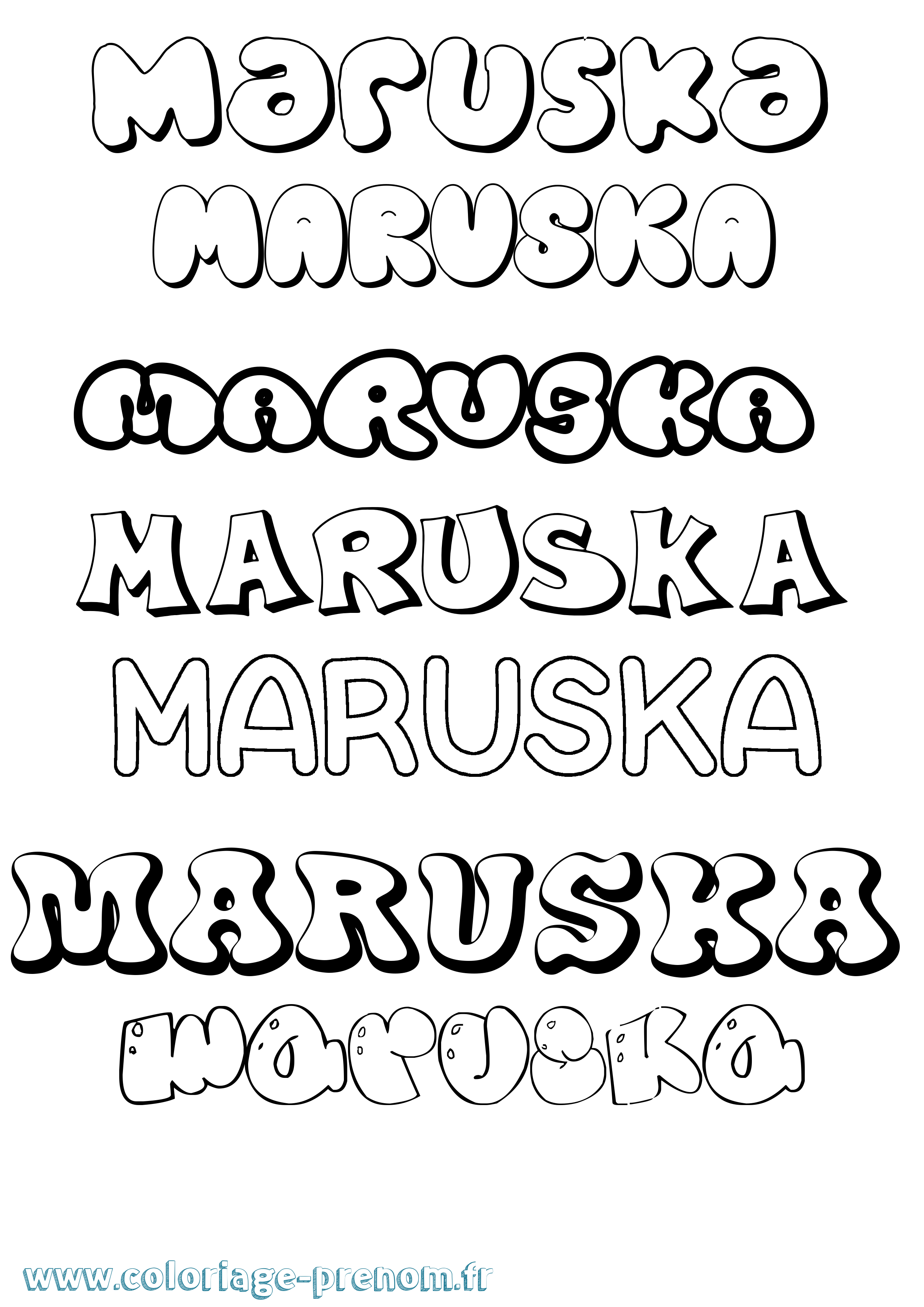 Coloriage prénom Maruska Bubble
