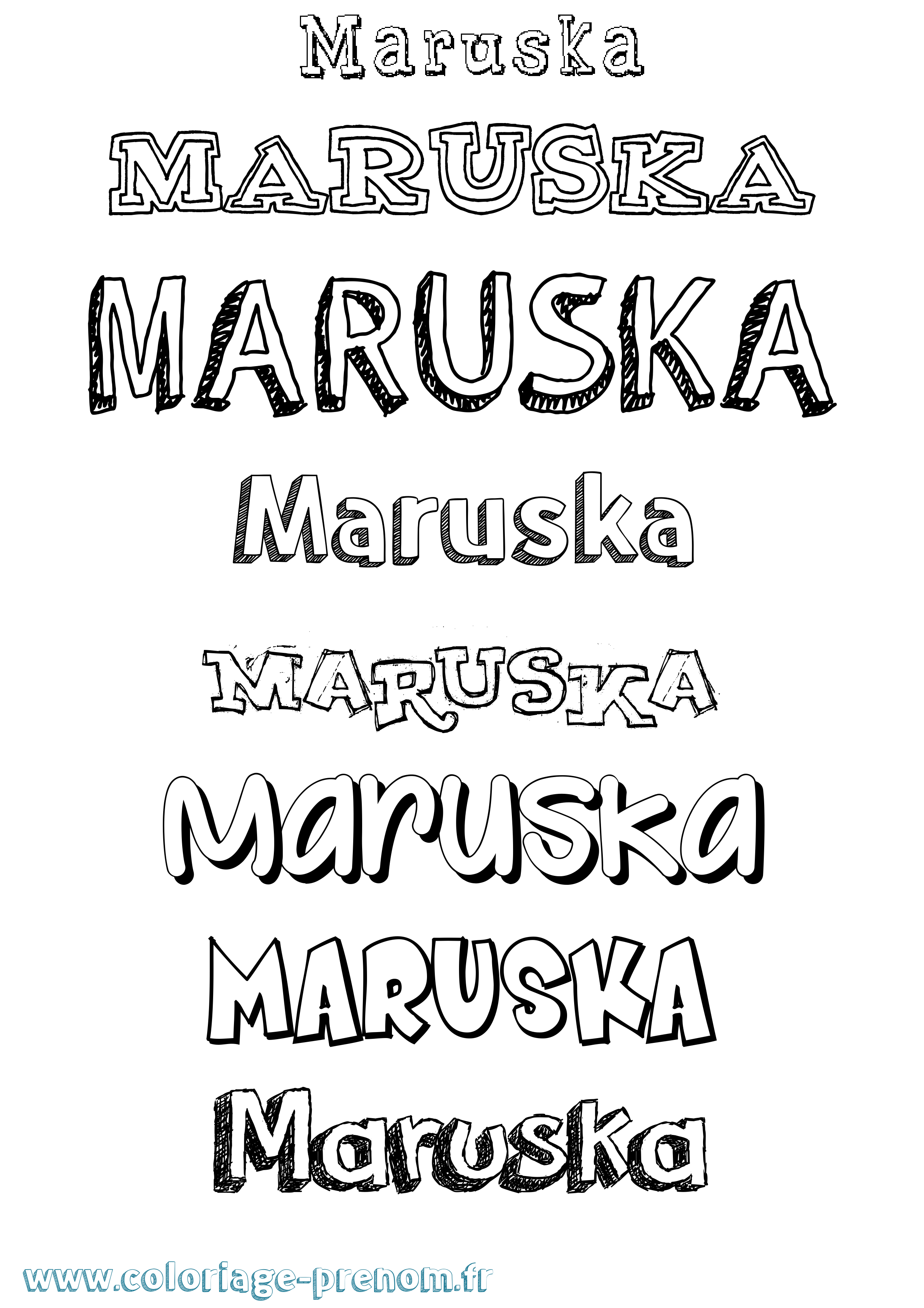 Coloriage prénom Maruska Dessiné