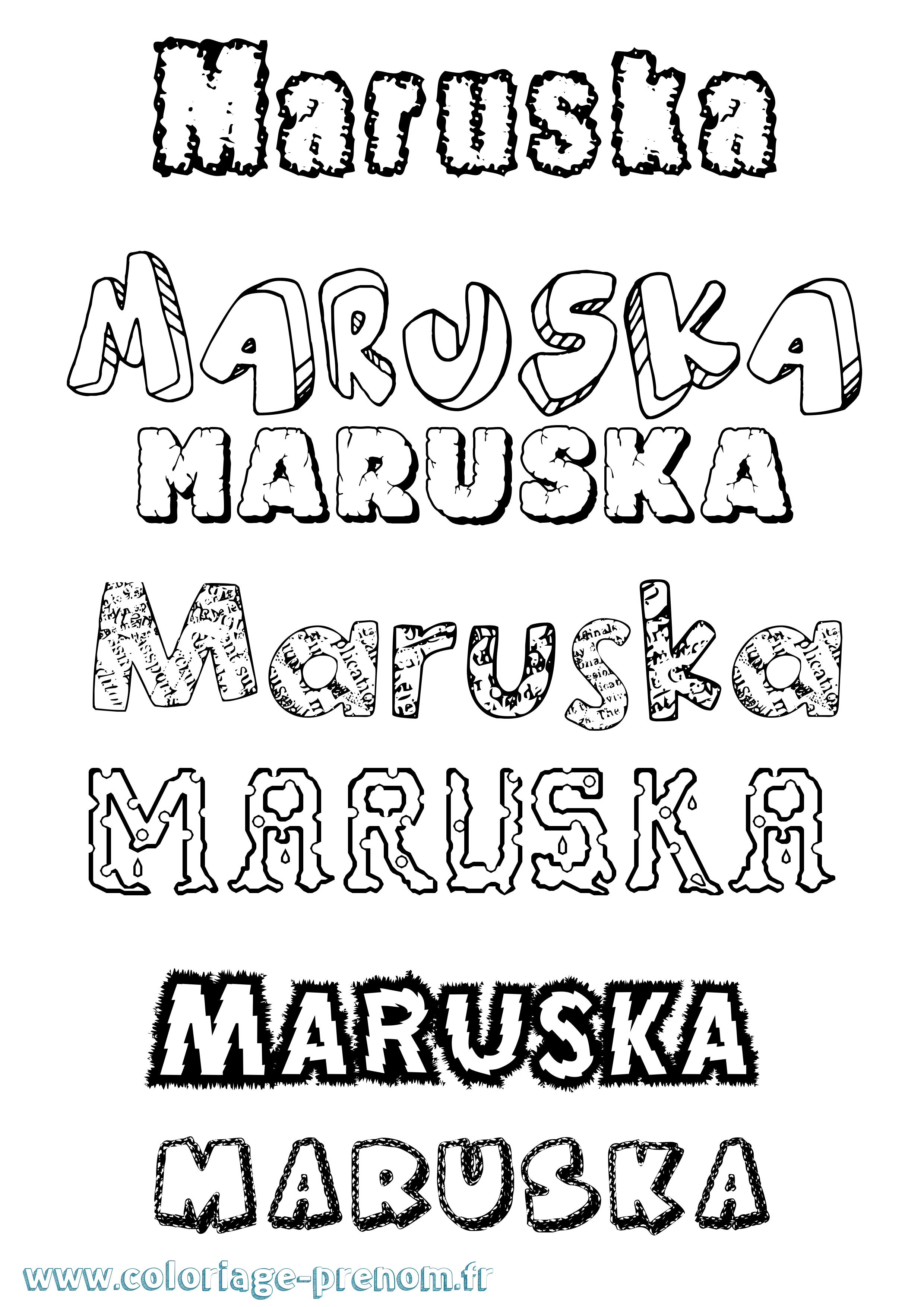 Coloriage prénom Maruska Destructuré