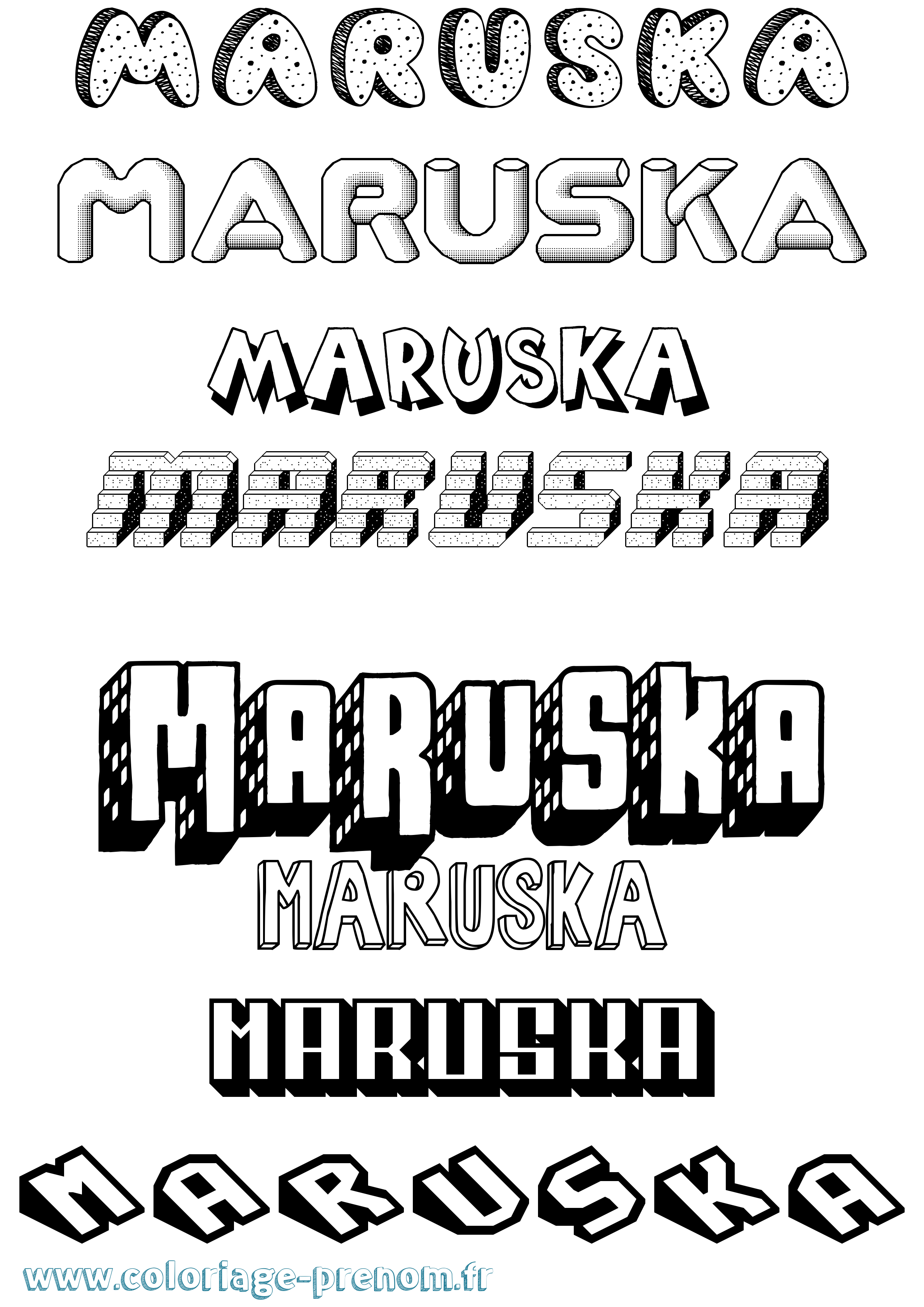 Coloriage prénom Maruska Effet 3D