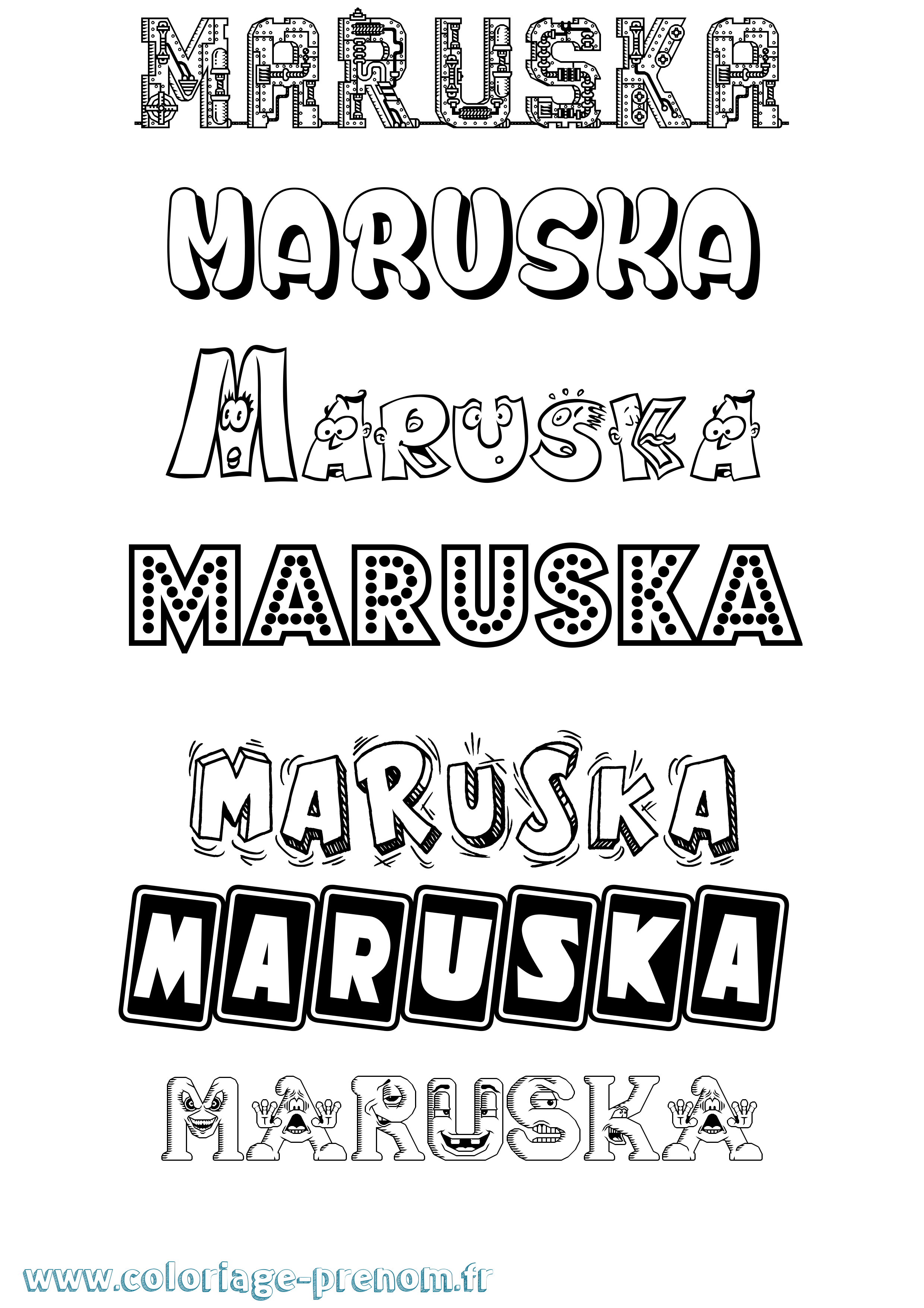 Coloriage prénom Maruska Fun