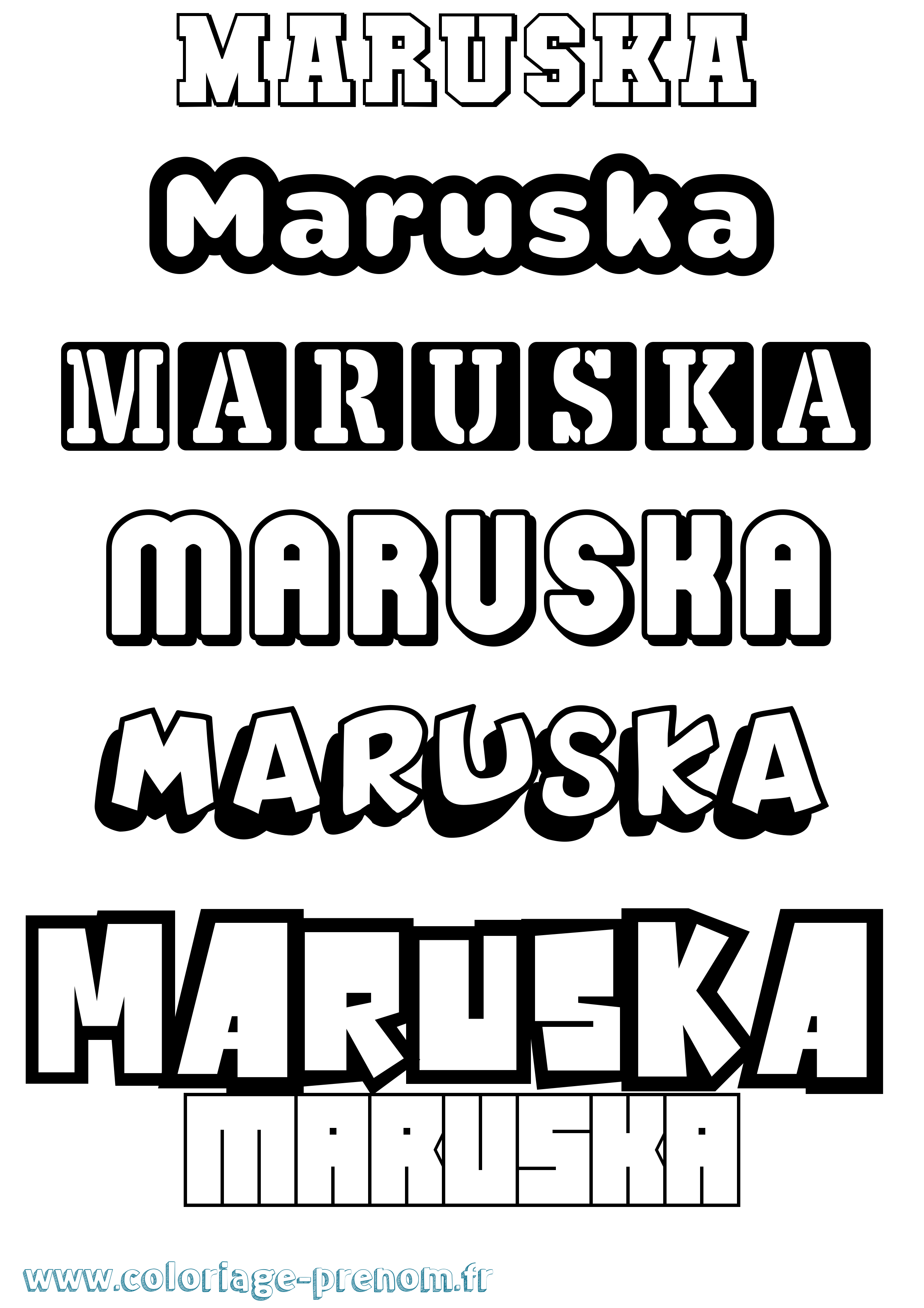 Coloriage prénom Maruska Simple