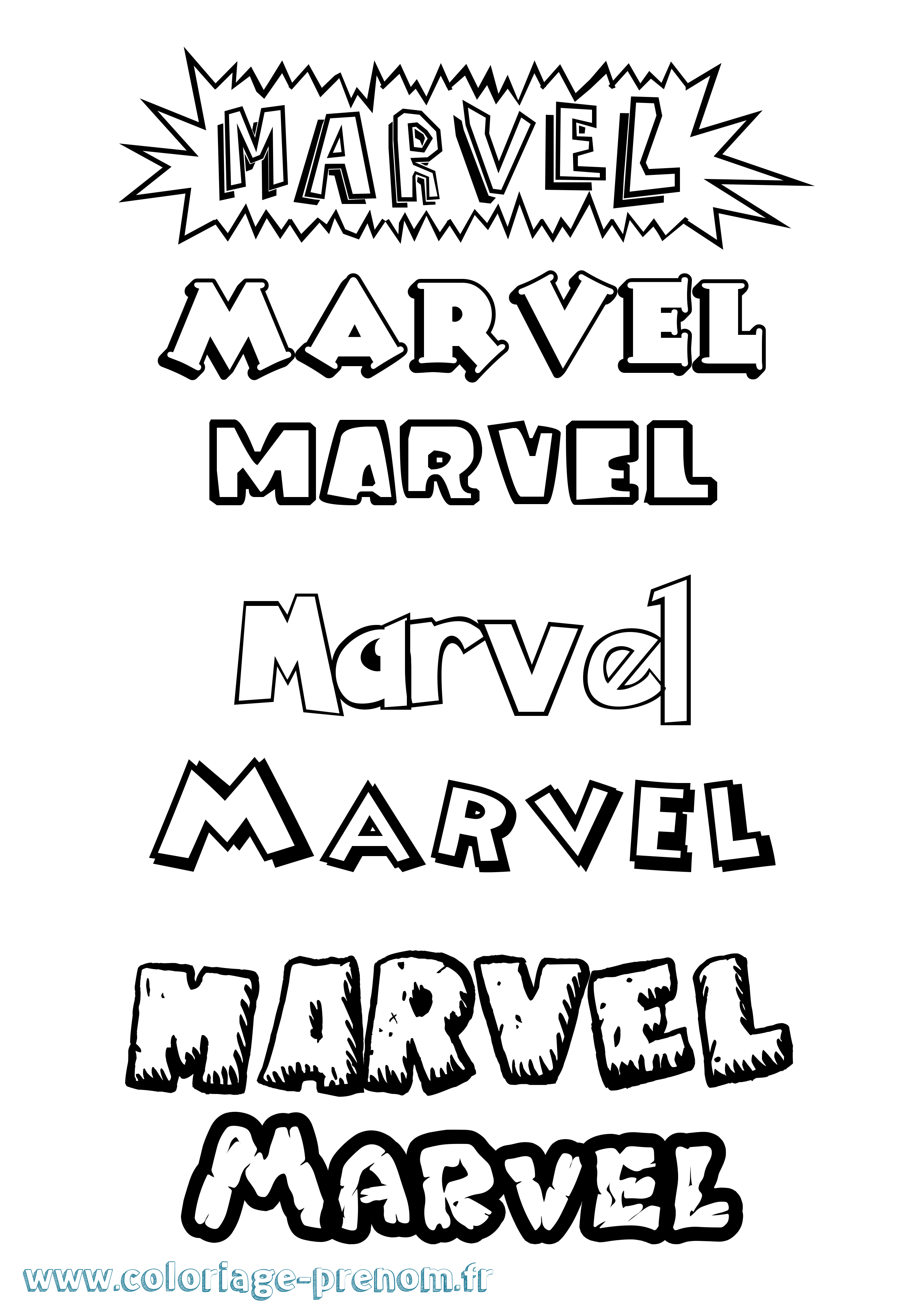 Coloriage prénom Marvel Dessin Animé