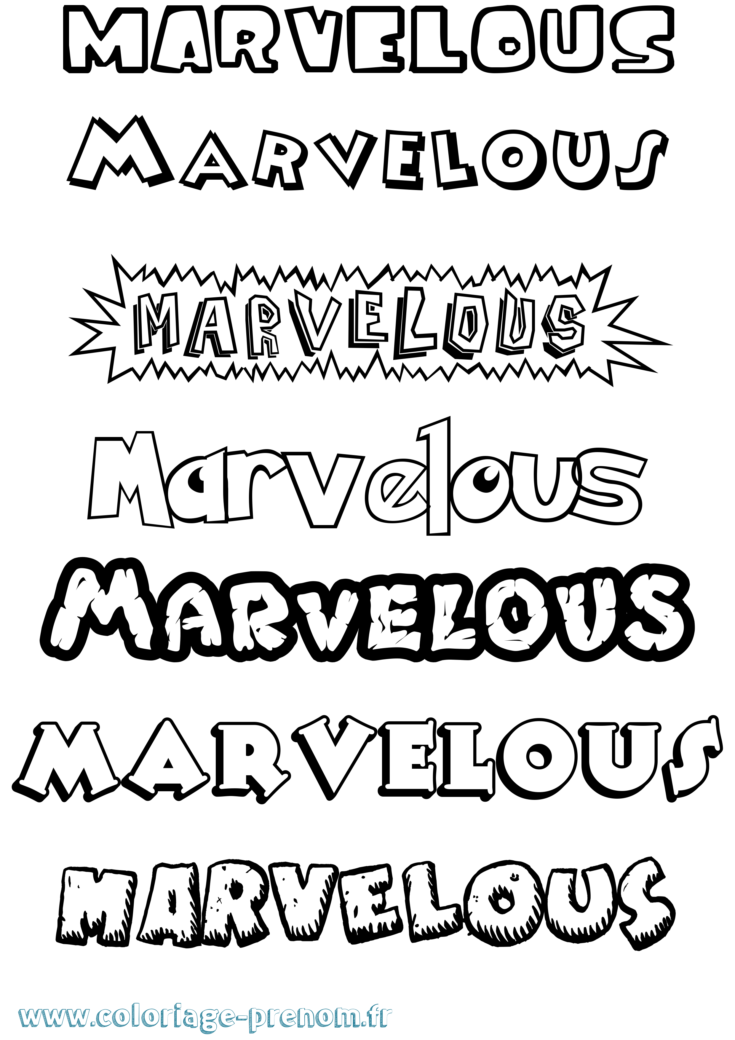 Coloriage prénom Marvelous Dessin Animé