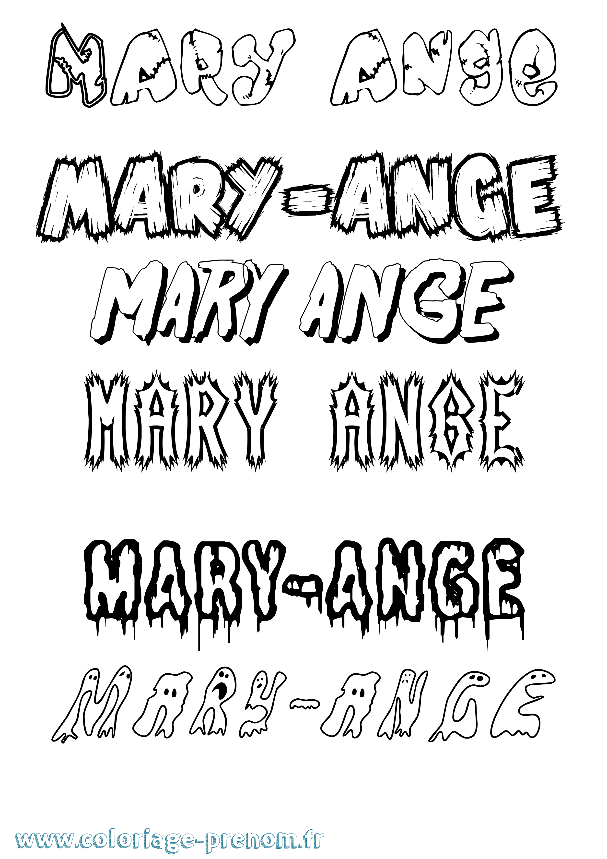 Coloriage prénom Mary-Ange Frisson